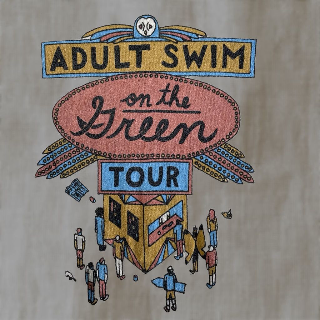 Swims Adult Swim Shirt Men Small On The Green Tour SDCC Comic Con Shirt Mens S Beige Comics Tour Shirt Size US S / EU 44-46 / 1 - 1 Thumbnail
