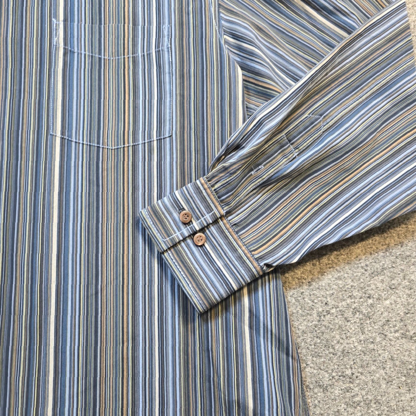 Tommy Bahama Tommy Bahama Shirt Mens Size Large Blue Striped Button Long Sleeve Casual Career Shirt Size US L / EU 52-54 / 3 - 3 Thumbnail