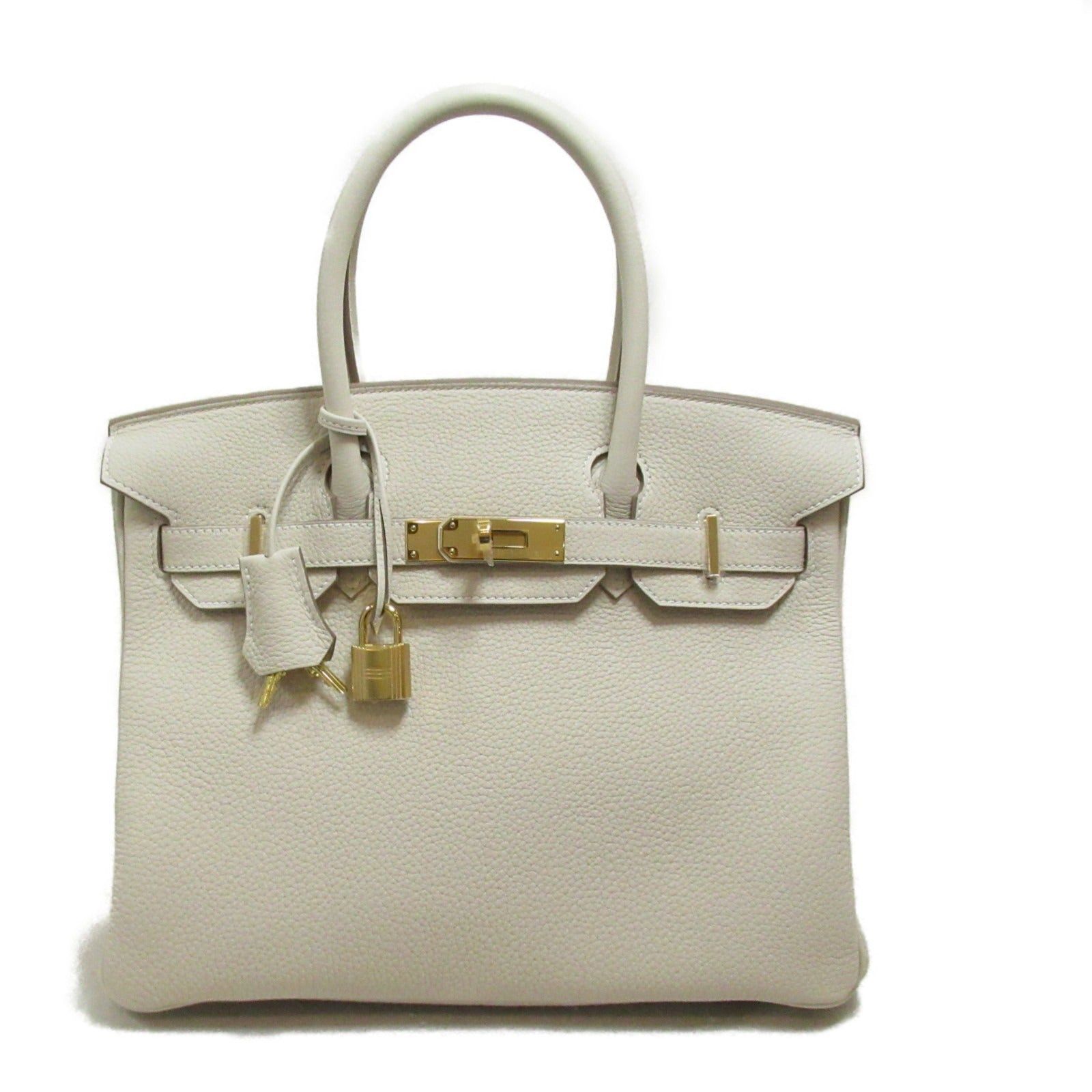 Hermes Hermes Birkin 30 Kure Handbag Leather Togo White Gold Hardware Double Engraved Size ONE SIZE - 1 Thumbnail