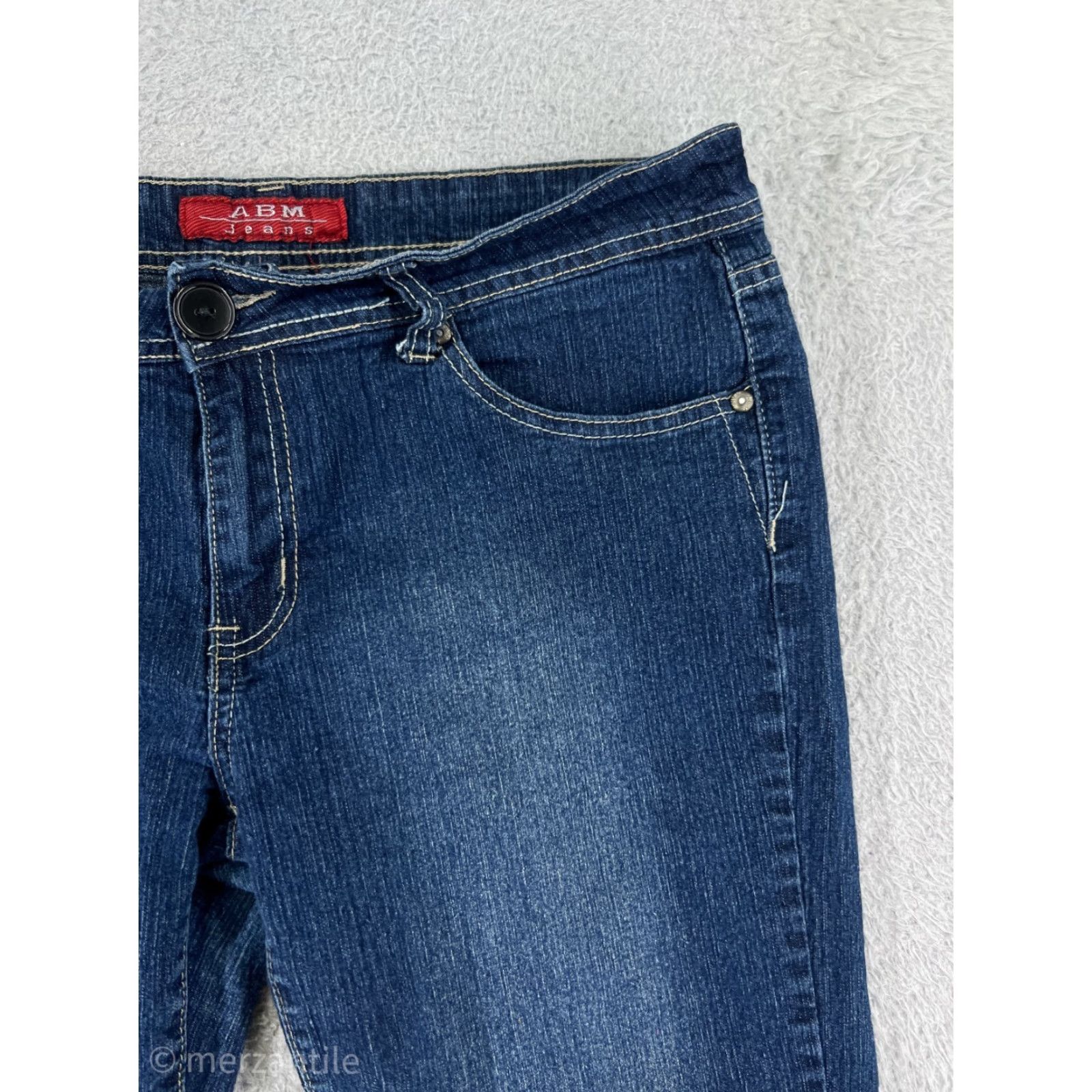Vintage ABM Jeans Womens 15 Blue Denim Mid Rise Cotton Blend Stretch Capri Vintage No Size 36" / US 14 / IT 50 - 7 Thumbnail