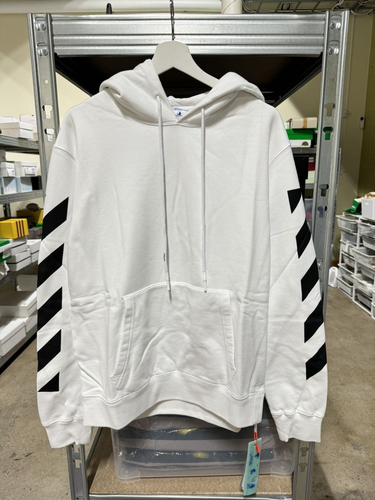 Off-White Off-White Diag Arrow Hoodie White NEW Size US M / EU 48-50 / 2 - 2 Thumbnail