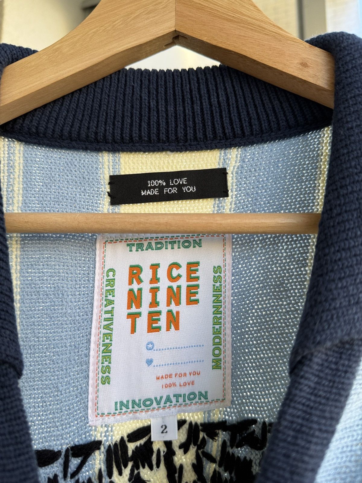 Japanese Brand Rice Nine Ten Knitted Jersey Sweater Size US L / EU 52-54 / 3 - 4 Thumbnail