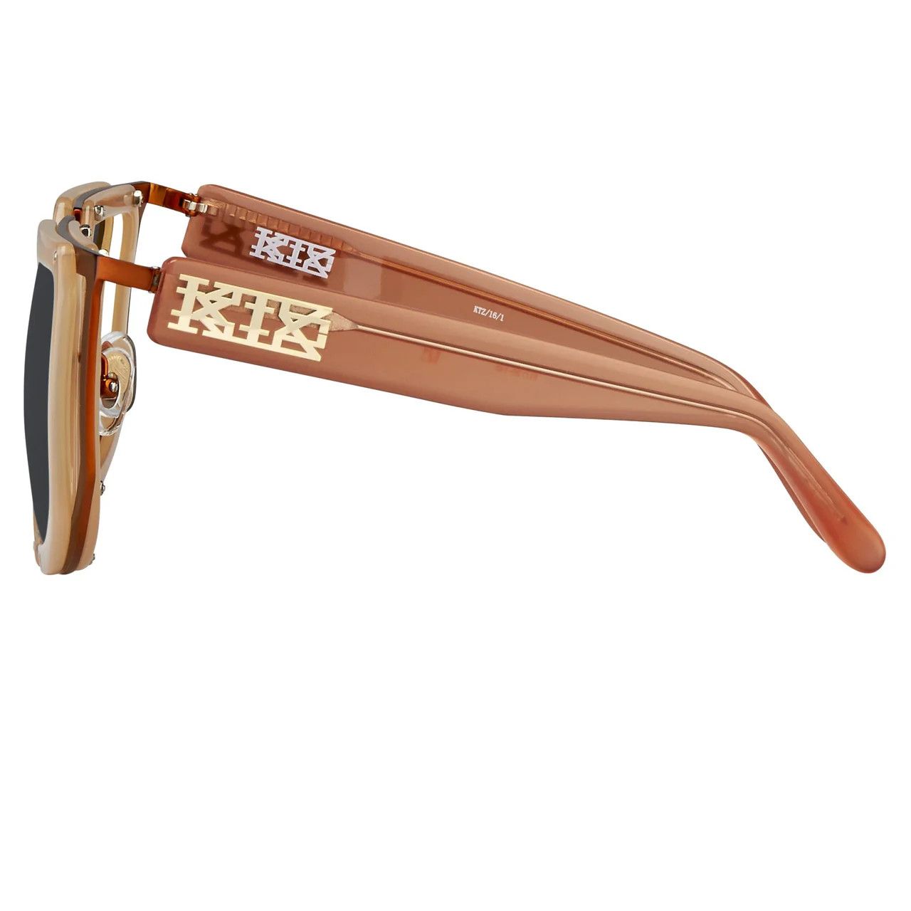 KTZ KTZ Sunglasses Special Beige Orange and Dark Grey Size ONE SIZE - 4 Thumbnail