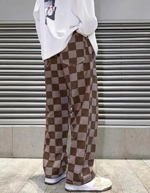 Japanese Brand × Vintage Men Checker Print Boyfriend Jeans Size US 32 / EU 48 - 3 Thumbnail