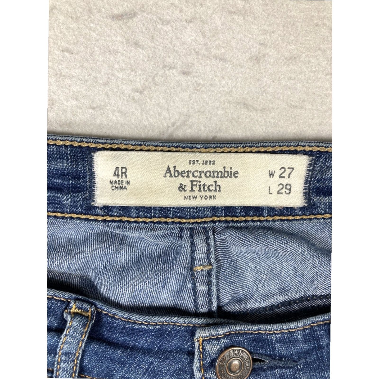 Abercrombie & Fitch Abercrombie Fitch Womens Skinny Jeans 4R Medium Wash Blue Size 32" / US 10 / IT 46 - 7 Thumbnail