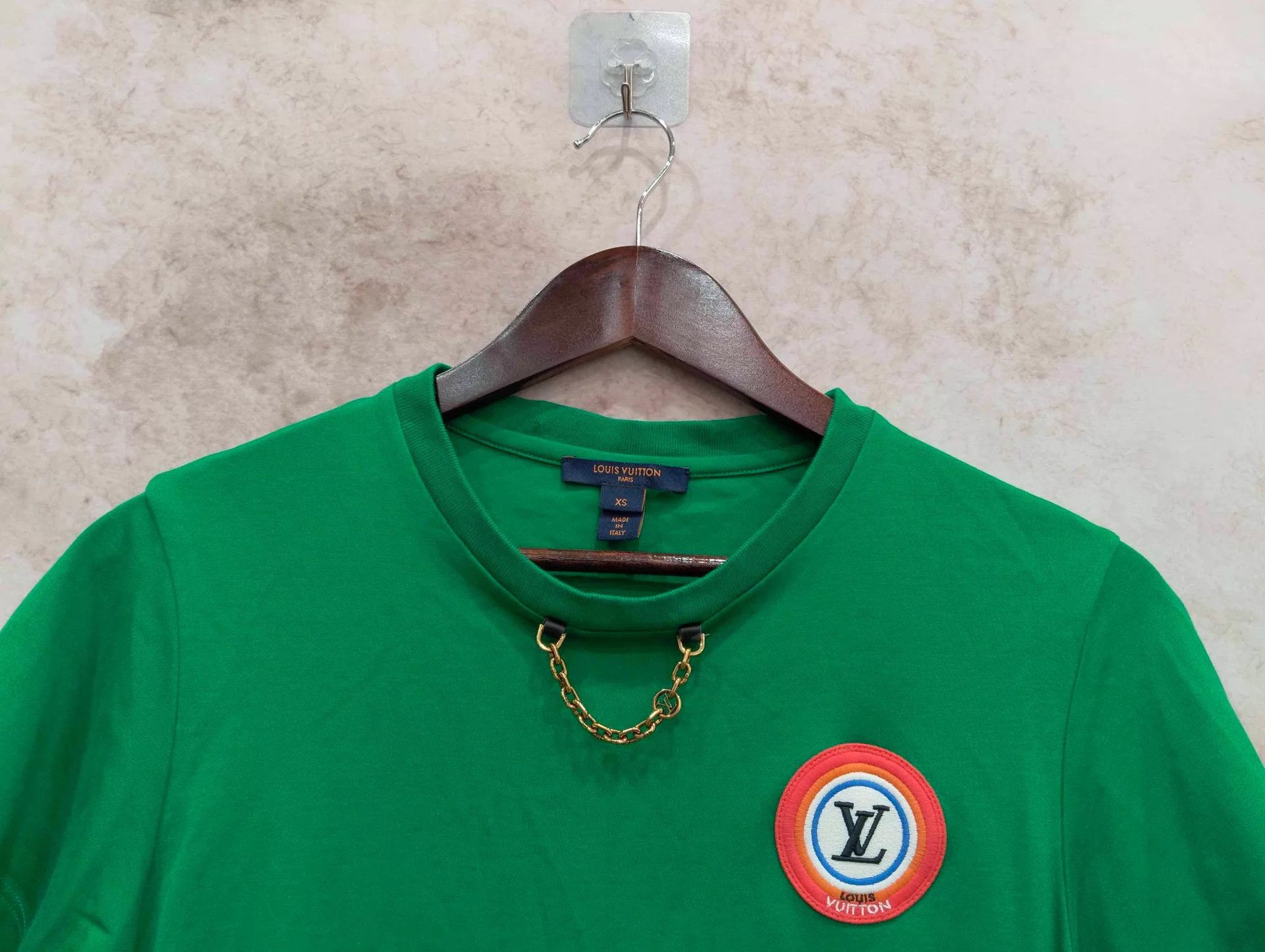Louis Vuitton LV Green Logo Chain Short Sleeve Tee XS Size XS / US 0-2 / IT 36-38 - 6 Thumbnail