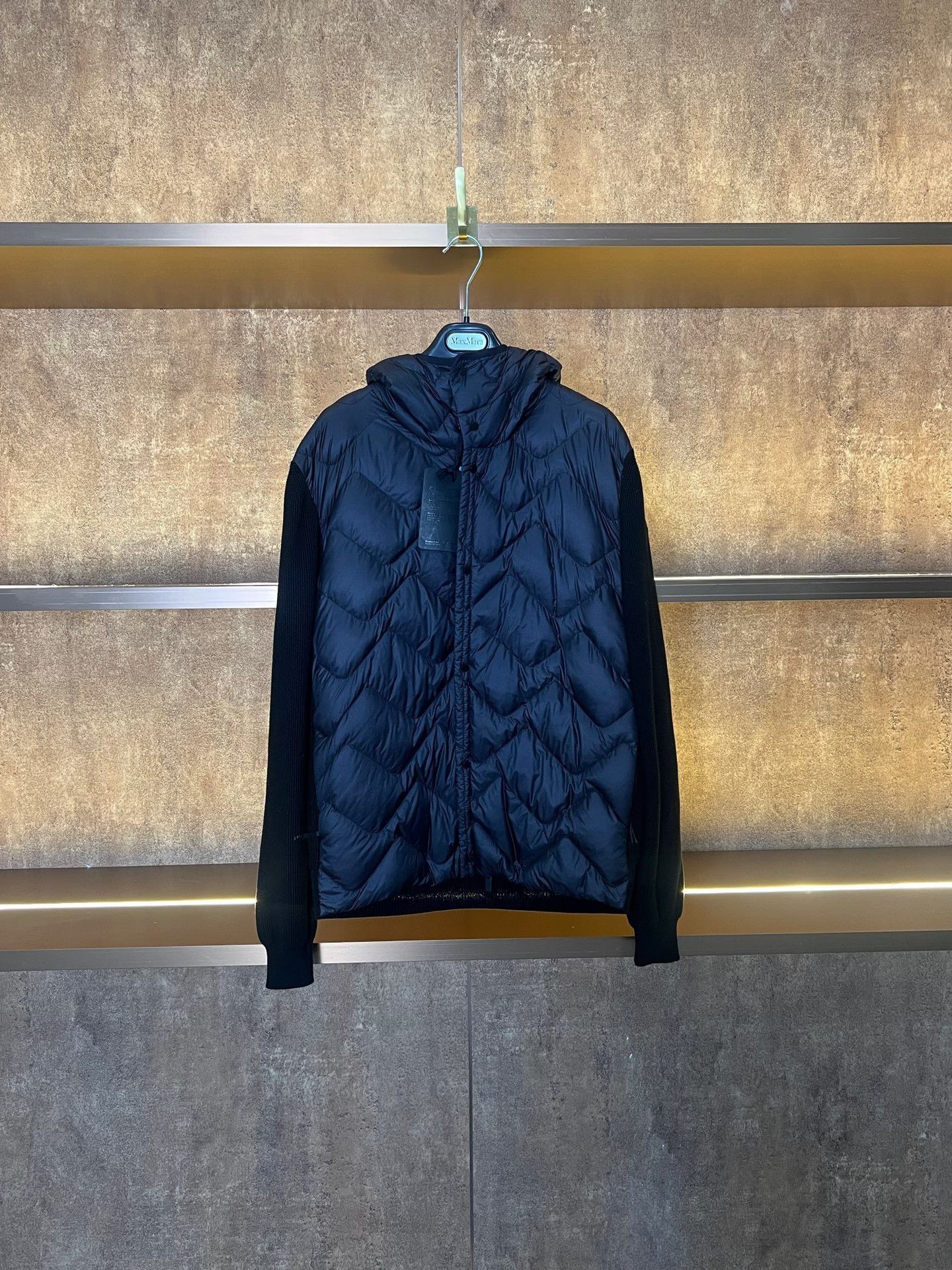 Moncler Moncler Black Label Knit Panel Hooded Down Jacket Size US L / EU 52-54 / 3 - 1 Thumbnail