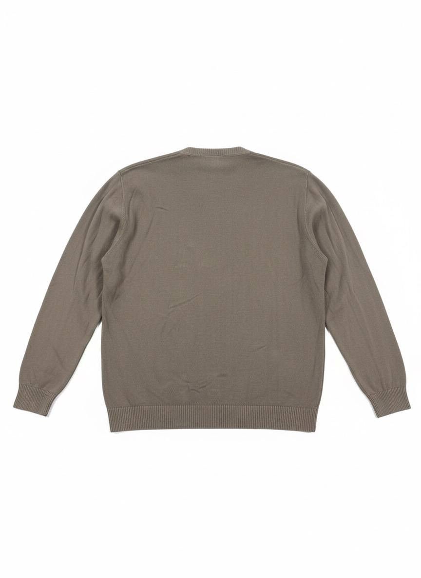 Lacoste Lacoste Essential Earth Tone Sweater, Brown Cotton Knit Size US XL / EU 56 / 4 - 2 Thumbnail