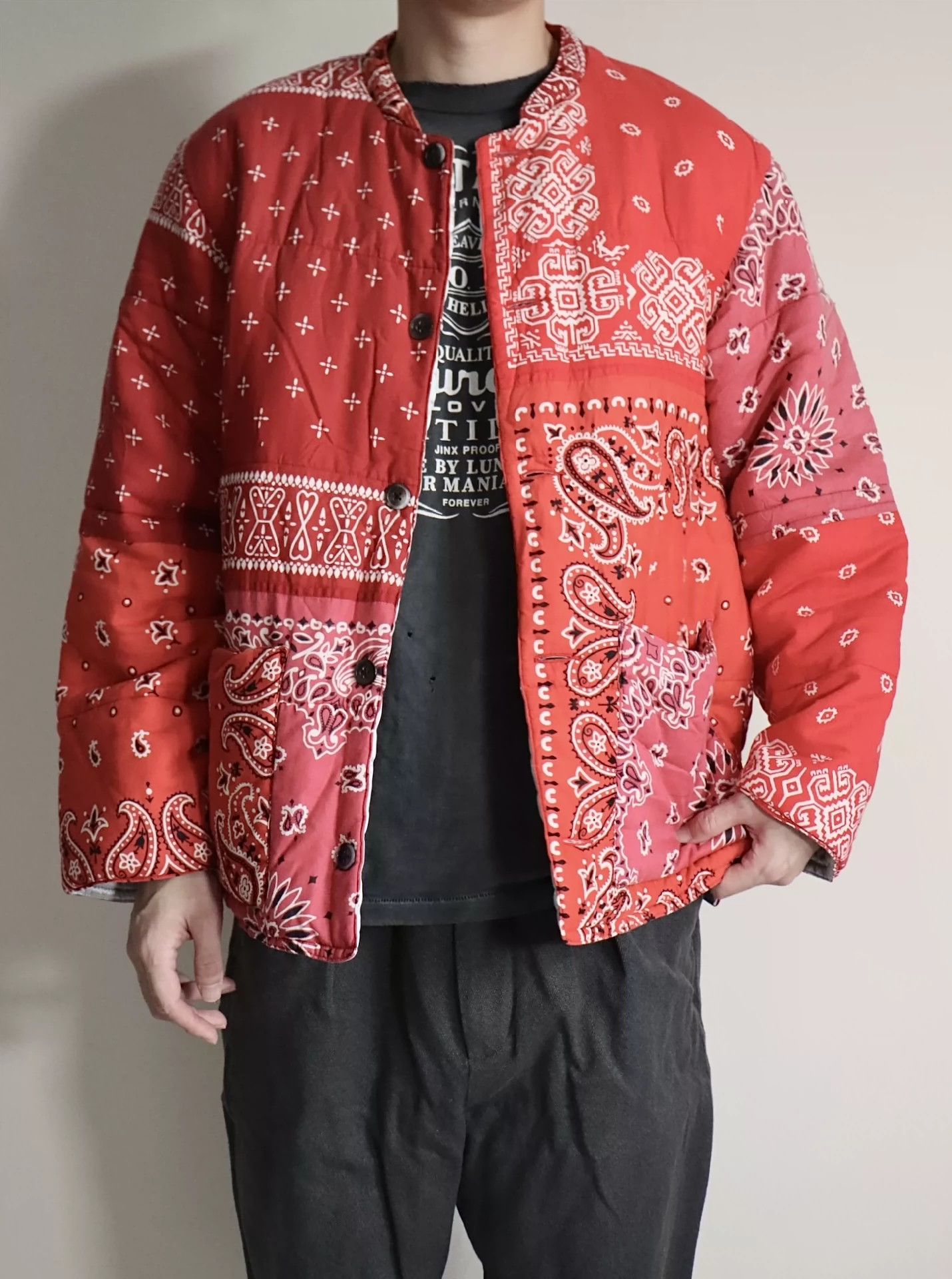 Kapital Hirata Kazuhiro Bandana Cashew Flower Padded Jacket -DMC