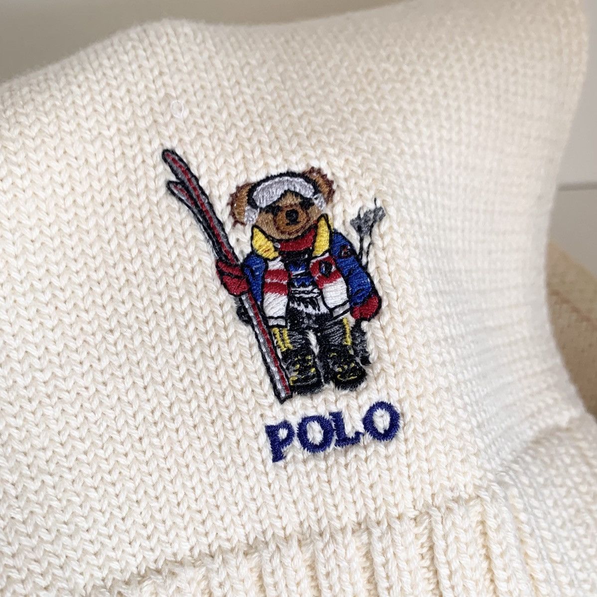 Polo Ralph Lauren Ralph Lauren polo bear embroidered scarf 100% cotton Size ONE SIZE - 3 Thumbnail