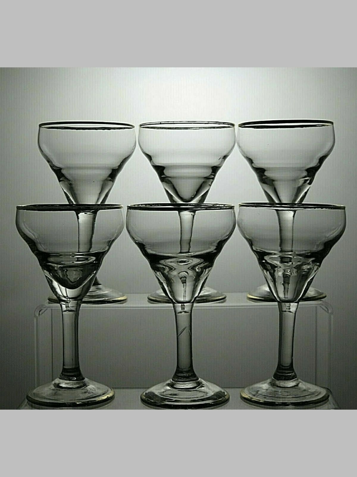 The Unbranded Brand Clear Glasses Set Of 6 With Gold Plated Rim & Bottom 5 1/3" Size ONE SIZE - 1 Thumbnail