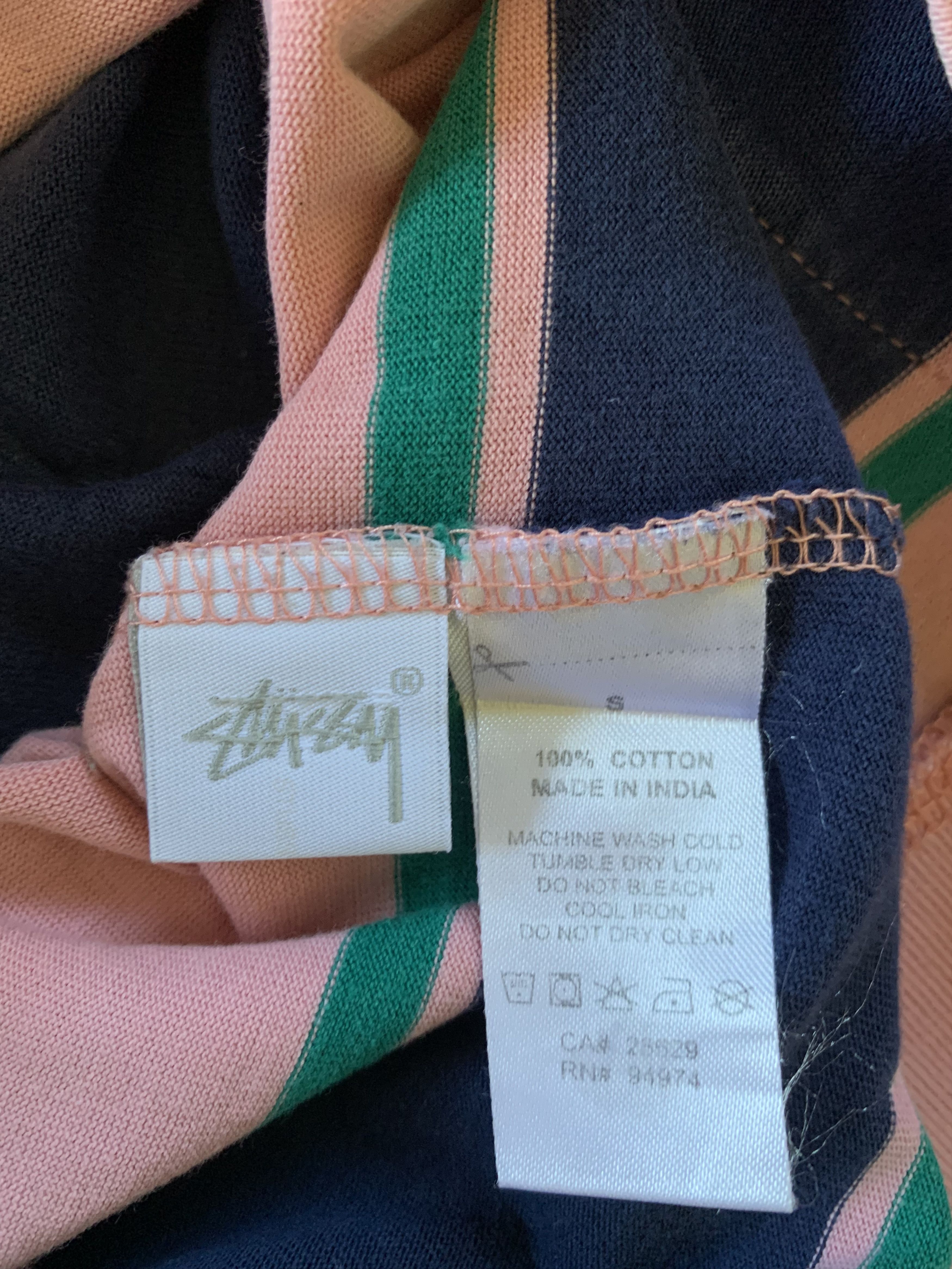 Stussy × Vintage Vintage Stussy Striped Hooded Long Sleeve Tee Size US S / EU 44-46 / 1 - 8 Thumbnail