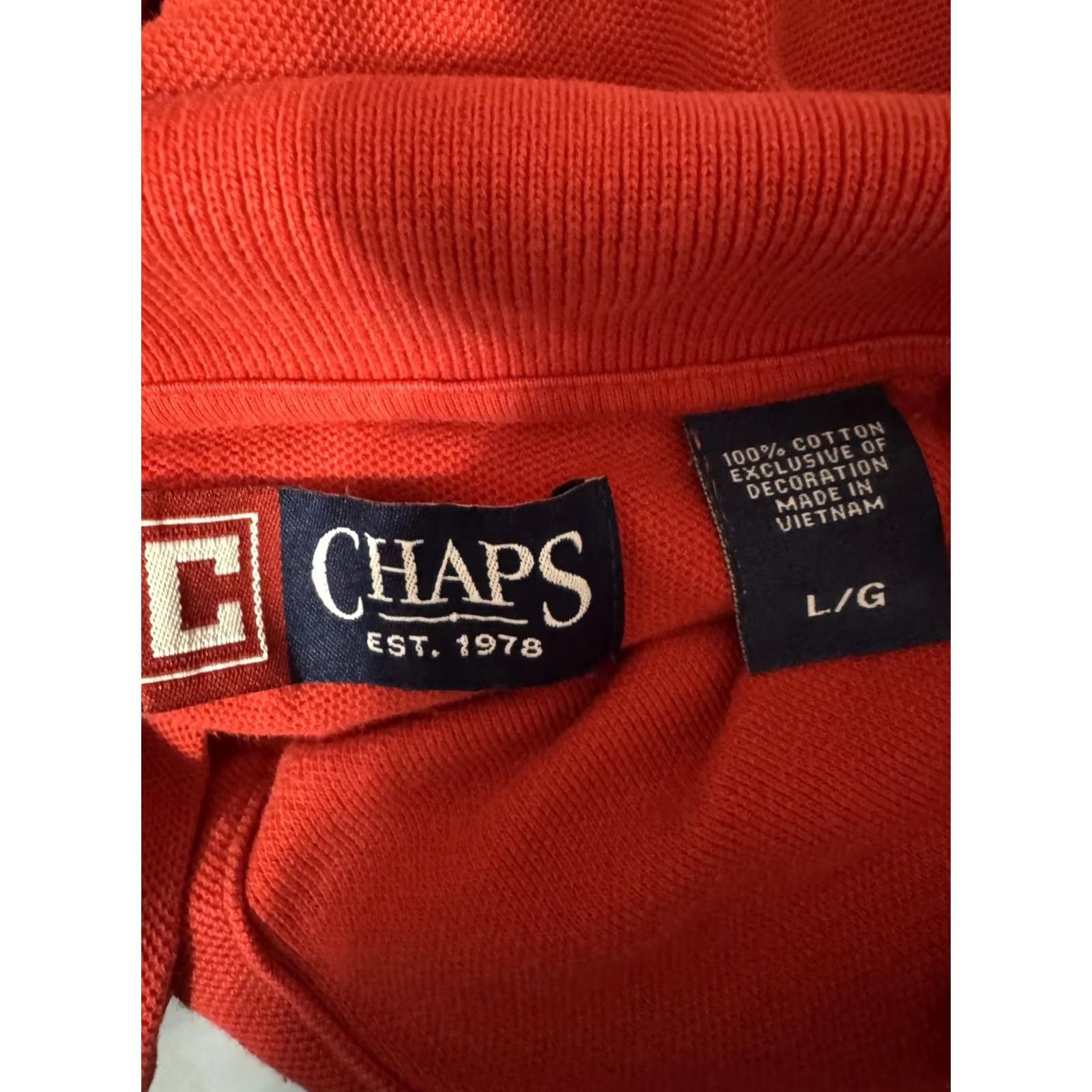 Chaps Chaps Polo Shirt Red L Mens Button-Down Collar Cotton Solid Size US L / EU 52-54 / 3 - 3 Thumbnail
