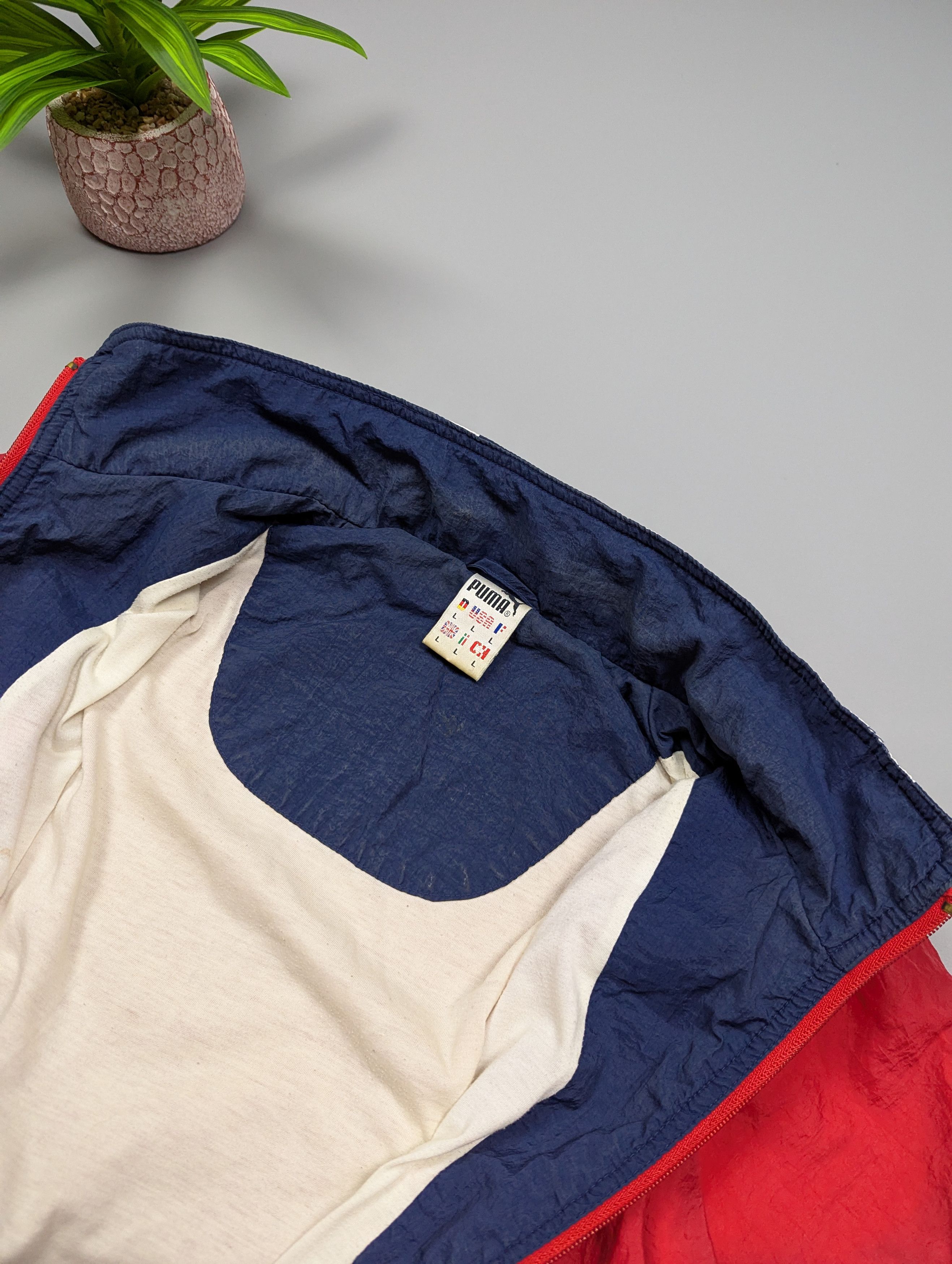 Puma VTG Puma Track Jacket Red Navy White 80s Colorblock Zip Size US L / EU 52-54 / 3 - 5 Thumbnail
