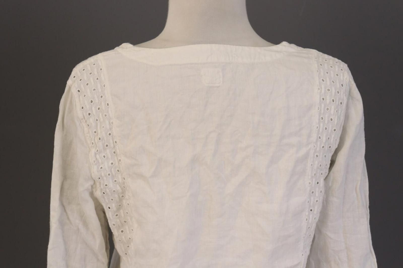 120% Lino 120% Lino White Long Sleeve V-Neck Summer Linen Top Shirt Size M / US 6-8 / IT 42-44 - 9 Thumbnail