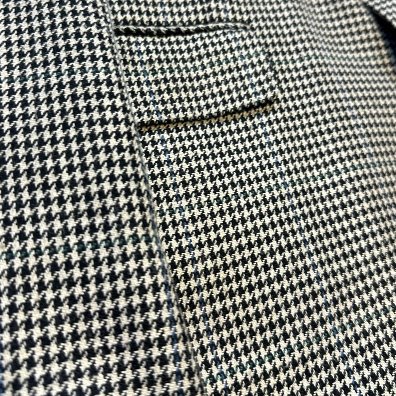 Austin Reed VINTAGE Austin Reed Mens Blazer Jacket 42L Wool Blend Sport Coat Houndstooth Black Classic Designer Size 42R - 4 Thumbnail