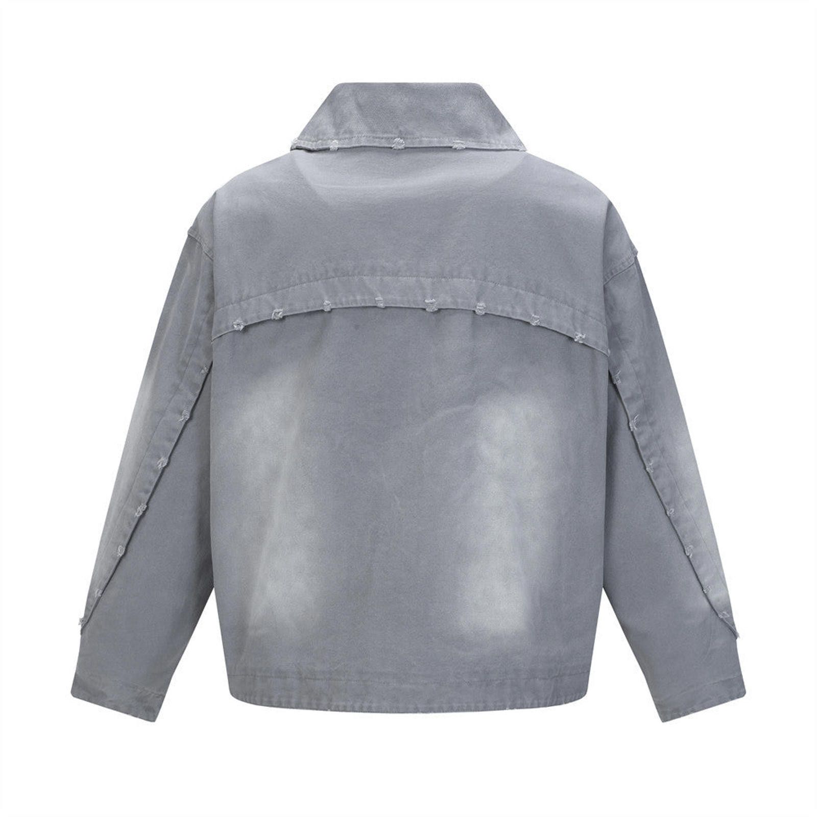 Designer Blue Utility Denim Jacket with Stud Detailing Size US M / EU 48-50 / 2 - 2 Thumbnail