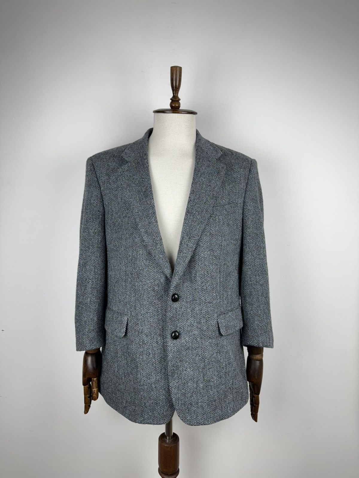 Harris Tweed × Vintage Men’s Vintage Harris Tweed Wool Blazer Short 42 / EUR 52-54 Size 54L - 1 Thumbnail