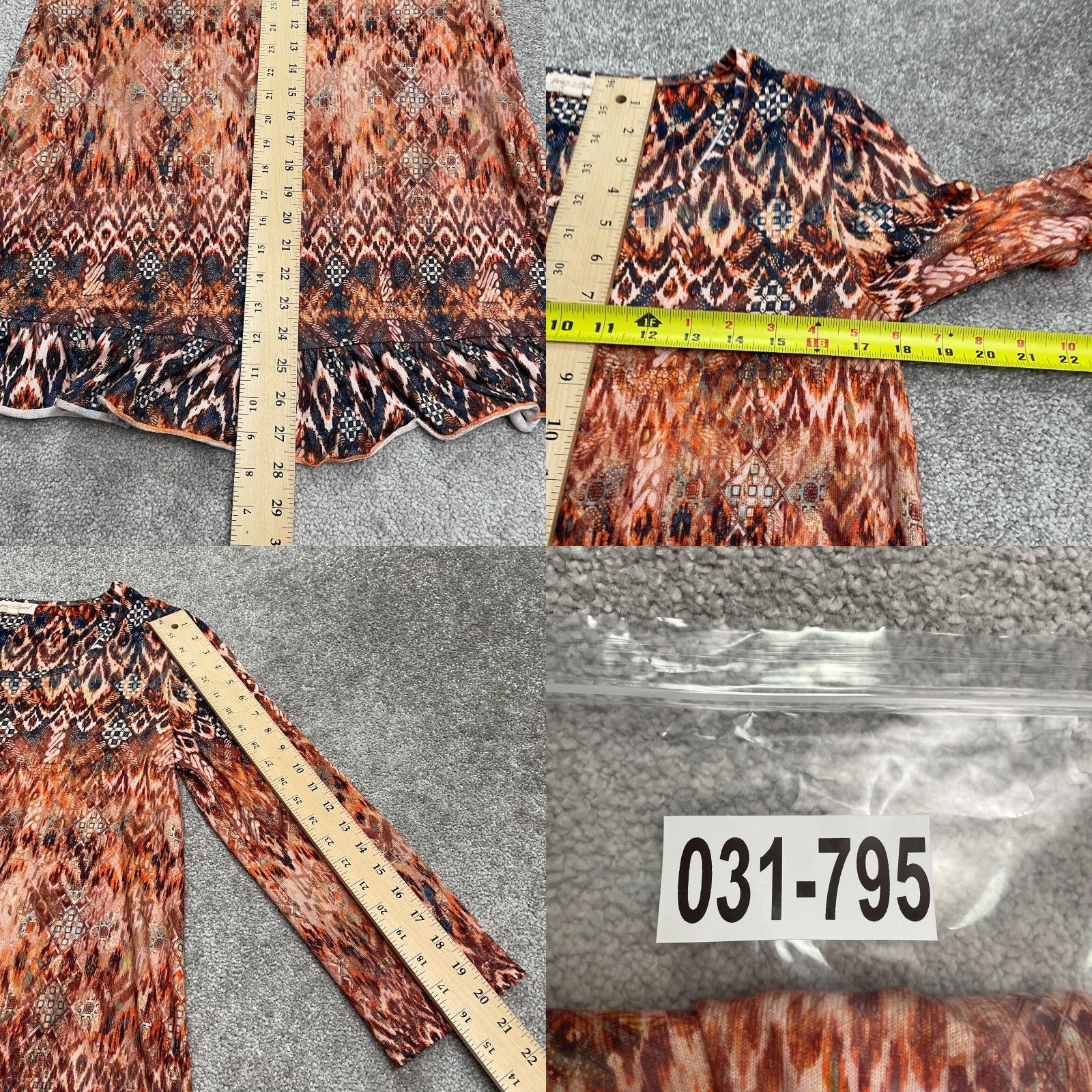 ESPIRIT VINTAGE Sing & Spirit Geometric Aztec Tunic Blouse Womens S Brown Round Neck Casual Size S / US 4 / IT 40 - 8 Thumbnail