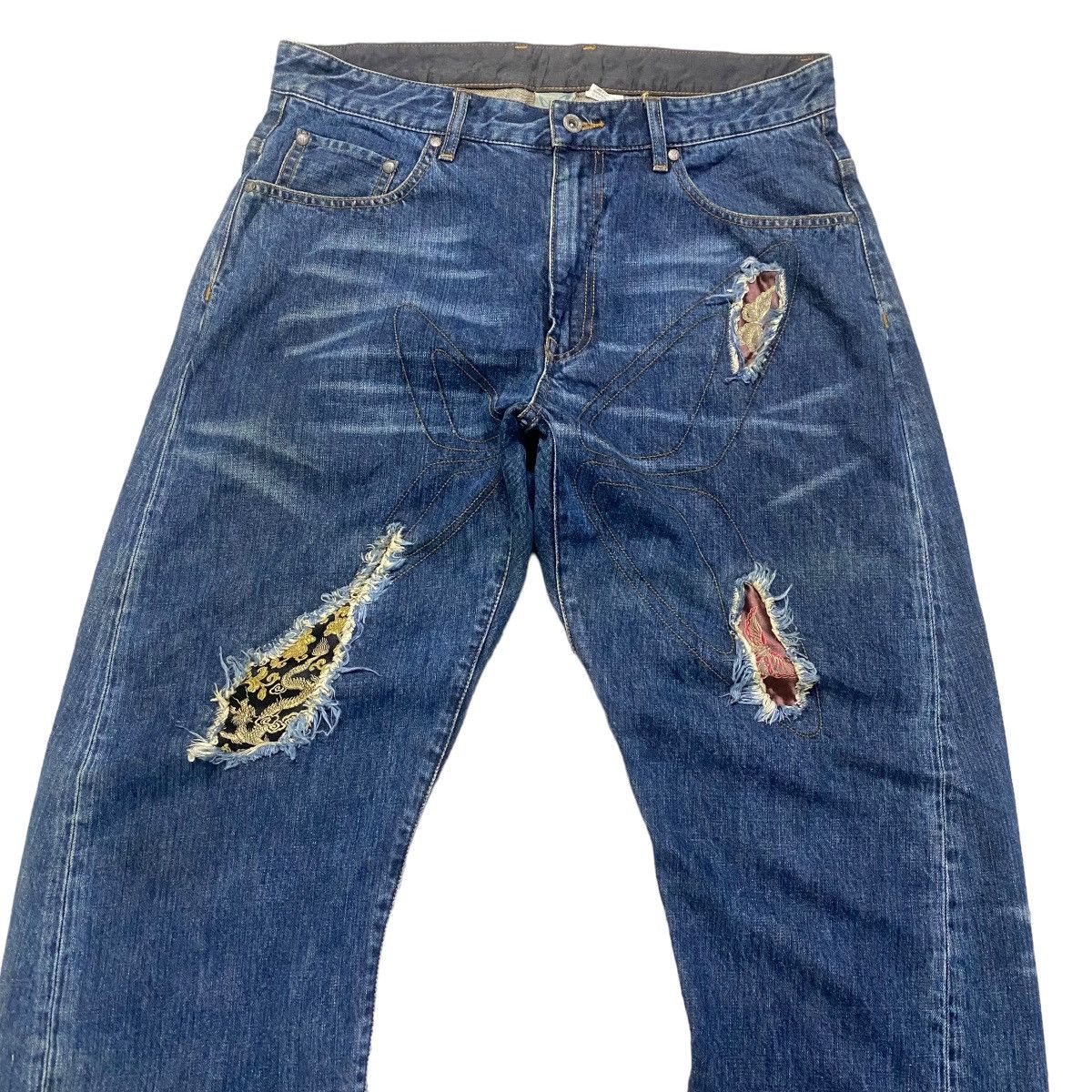 Fiberops FIBEROPS Denim Patchwork Jeans Size US 34 / EU 50 - 1 Thumbnail