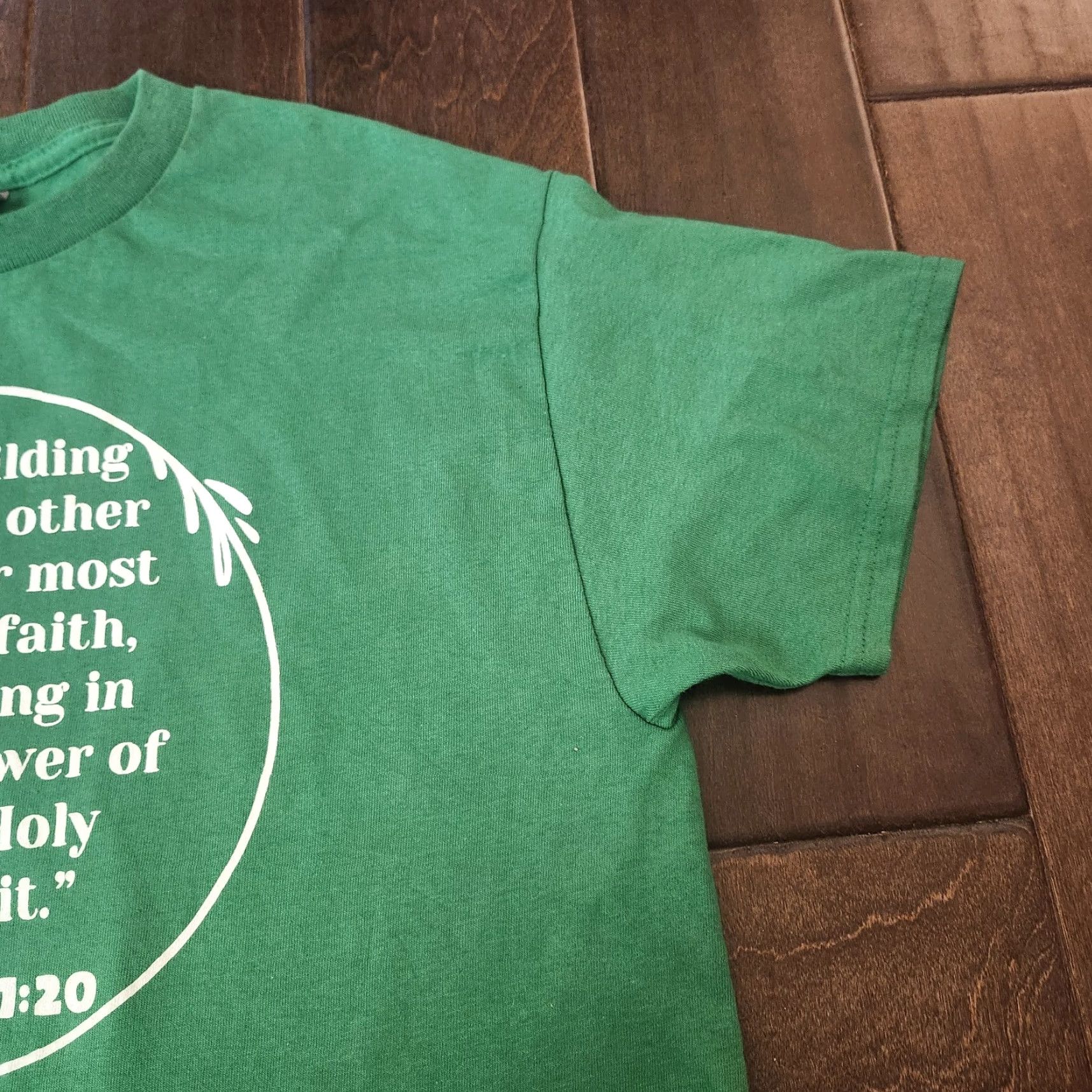 Gildan Gildan T-Shirt Jude 1:20 Green Mens M Short Sleeve Crew Neck Graphic Print Religion Jesus Christ Shirt Size US M / EU 48-50 / 2 - 6 Thumbnail