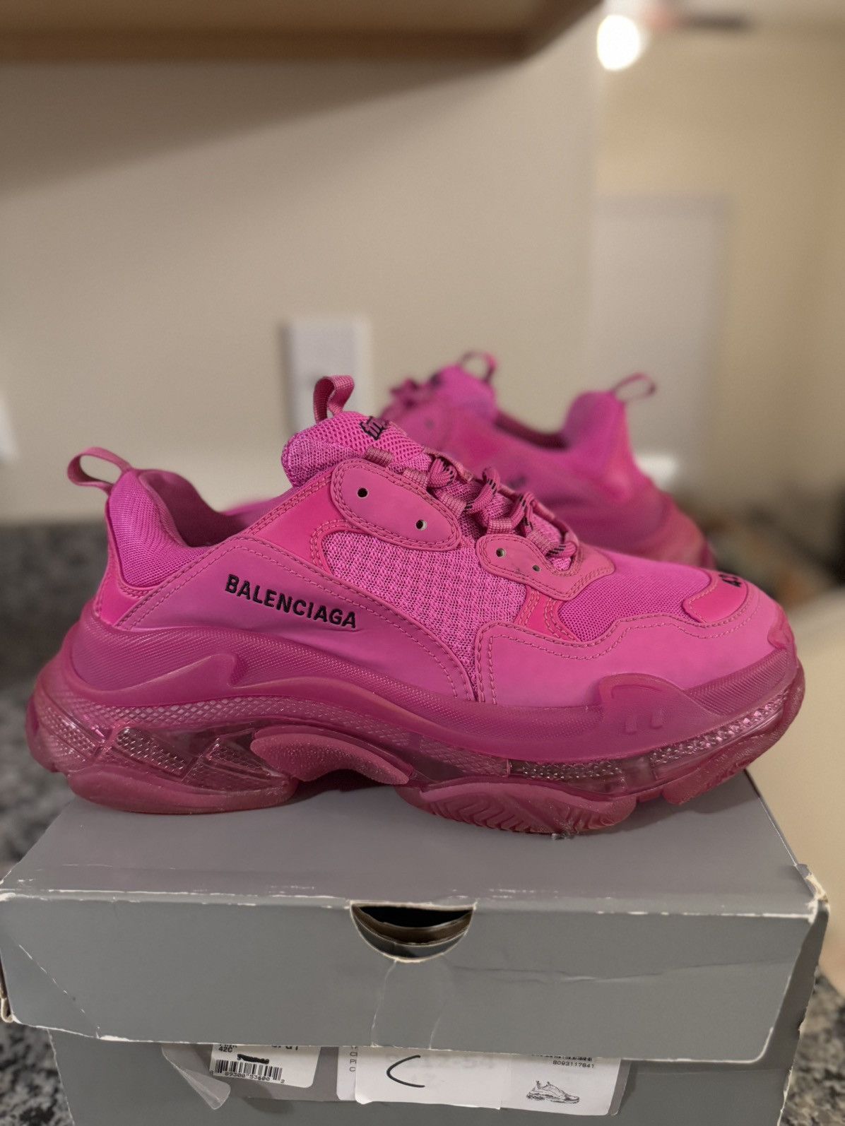 Balenciaga Balenciaga Pink Low Top Triple S 42EU/12US Women Size US 12 / IT 42 - 2 Thumbnail