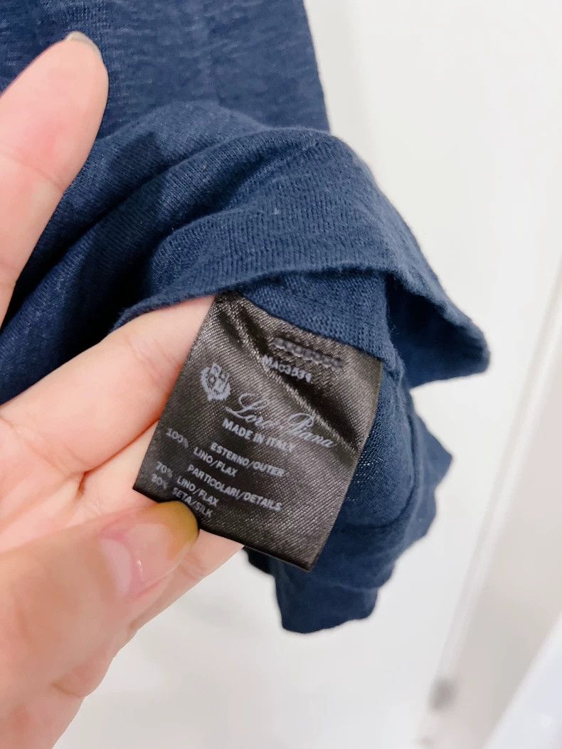 Loro Piana Loro Piana Dark blue cotton linen knitted short-sleeved T-s Size XS / US 0-2 / IT 36-38 - 8 Thumbnail