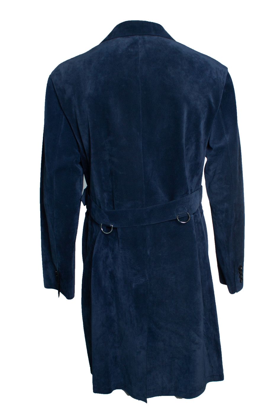 Alexander McQueen Alexander McQueen, Blue suede trench coat Size US XL / EU 56 / 4 - 2 Thumbnail