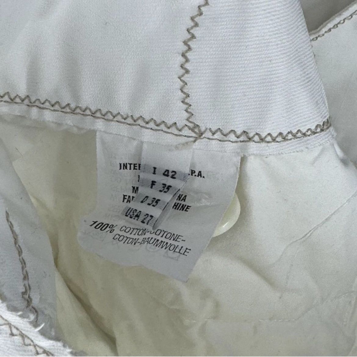 Marithe + Francois Girbaud × Vintage Marithe Francois Girbaud White Skirt Avant Garde Size 26" / US 2 / IT 38 - 6 Thumbnail