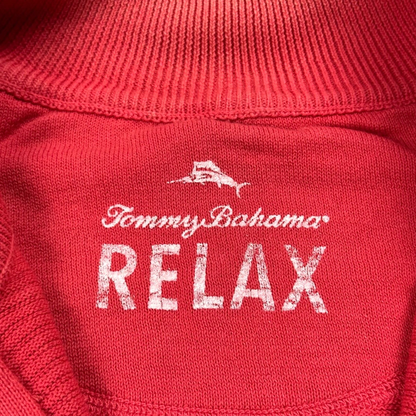 Tommy Bahama TOMMY BAHAMA PULLOVER 2XL MENS PINK 1/4 ZIP SWEATER DISTRESSED GOLF 90s Size US XXL / EU 58 / 5 - 3 Thumbnail