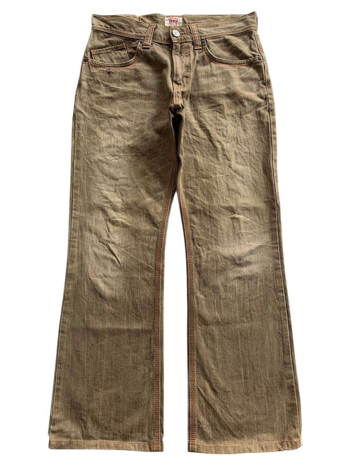 Edwin FLARE EDWIN XV BUCKLE BACK RUSTY JAPANESE DISTRESSED DENIM Size US 33 - 3 Thumbnail