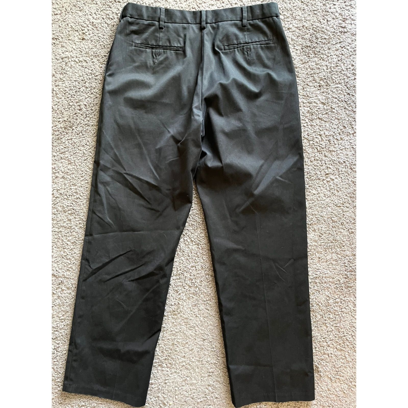 Perry Ellis Perry Ellis Portfolio Black Dress Pants Flat Front 34x32 Classic Fit Stretch Office/Business Men Pants Size US 34 / EU 50 - 5 Thumbnail