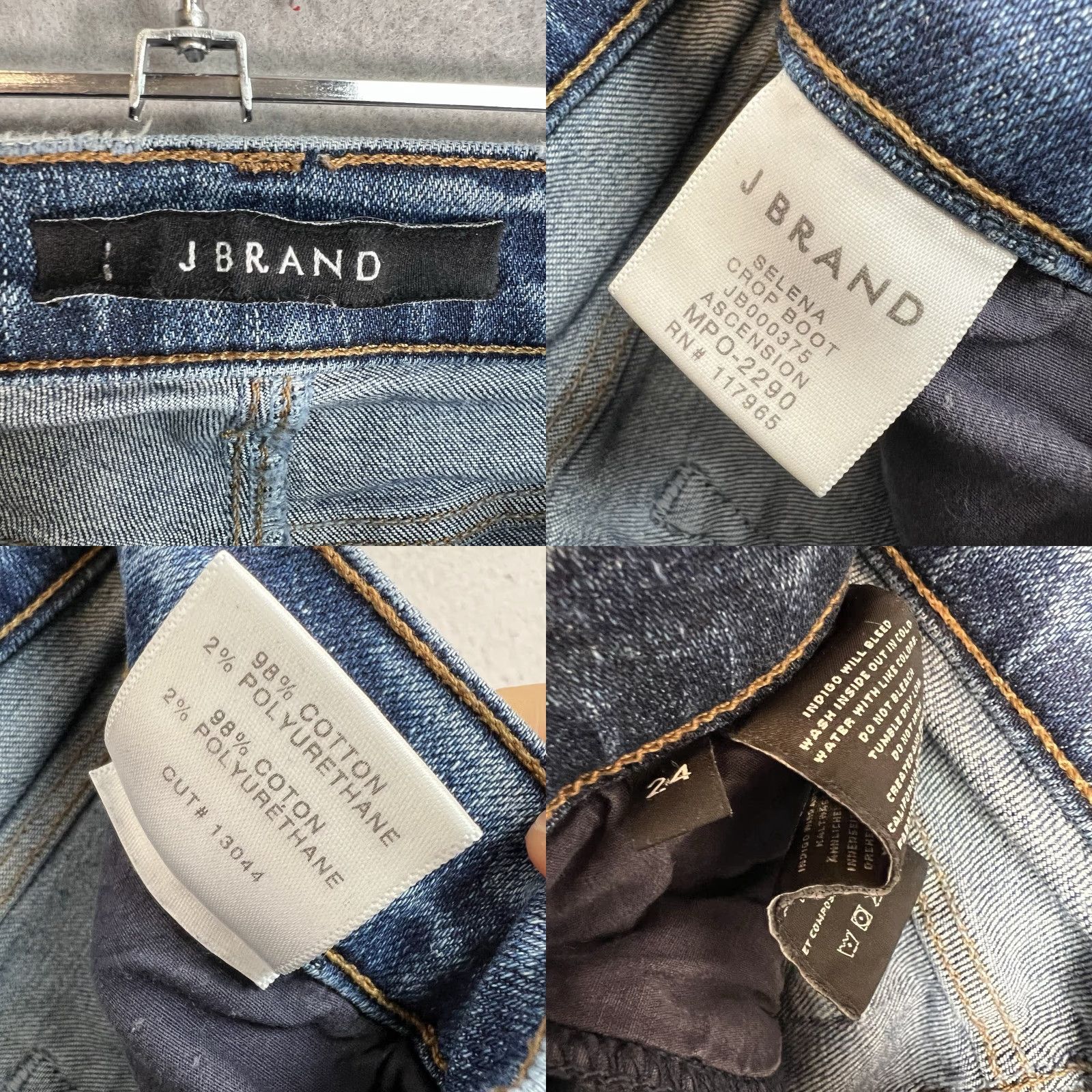 J Brand J BRAND Womens Mid-Rise Dark Blue Slim Crop Jeans 24 Waist Size 28" / US 6 / IT 42 - 8 Thumbnail