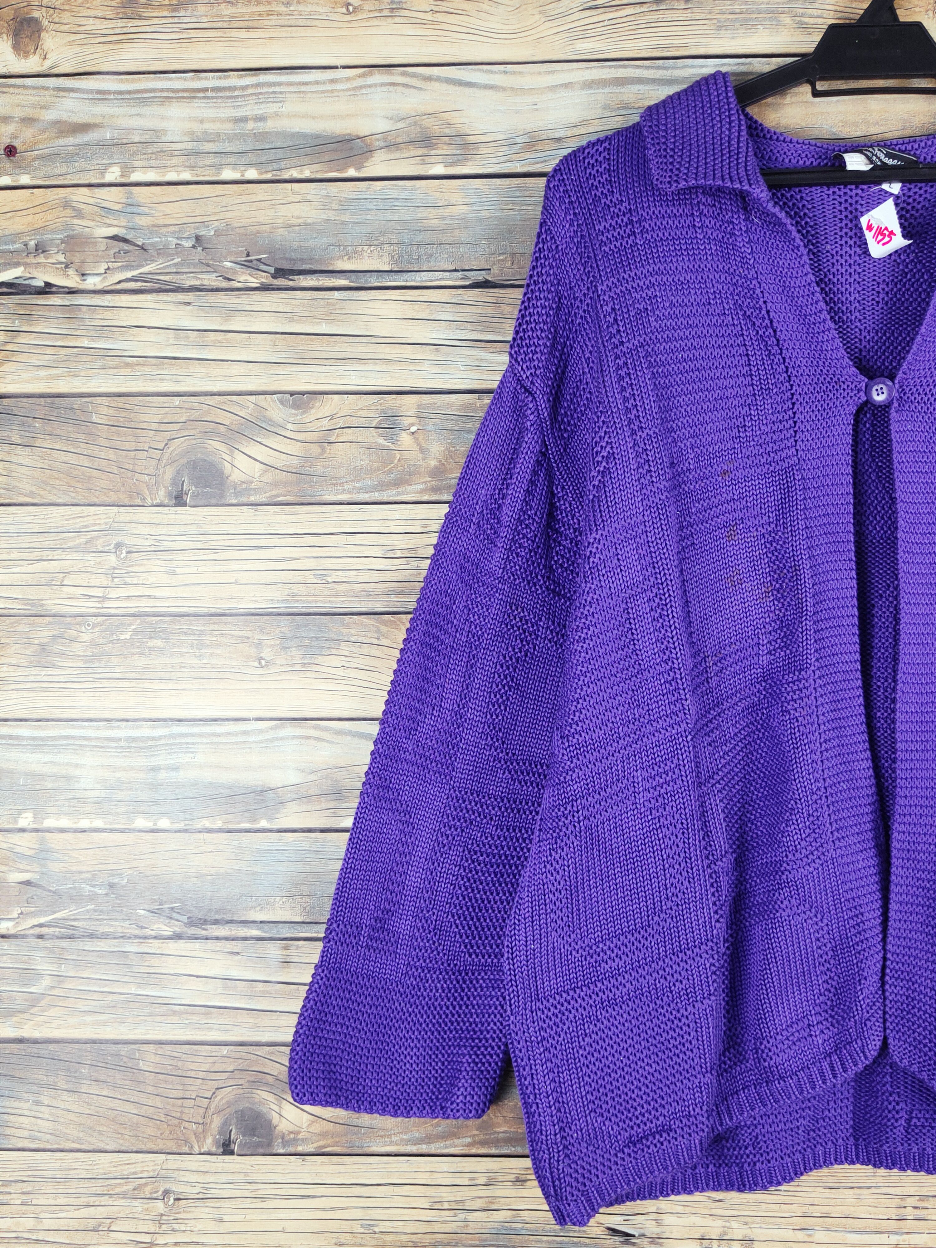 Salvatore Ferragamo Salvatore Ferragamo Purple Knitwear Cardigan #W1155 Size US L / EU 52-54 / 3 - 3 Thumbnail