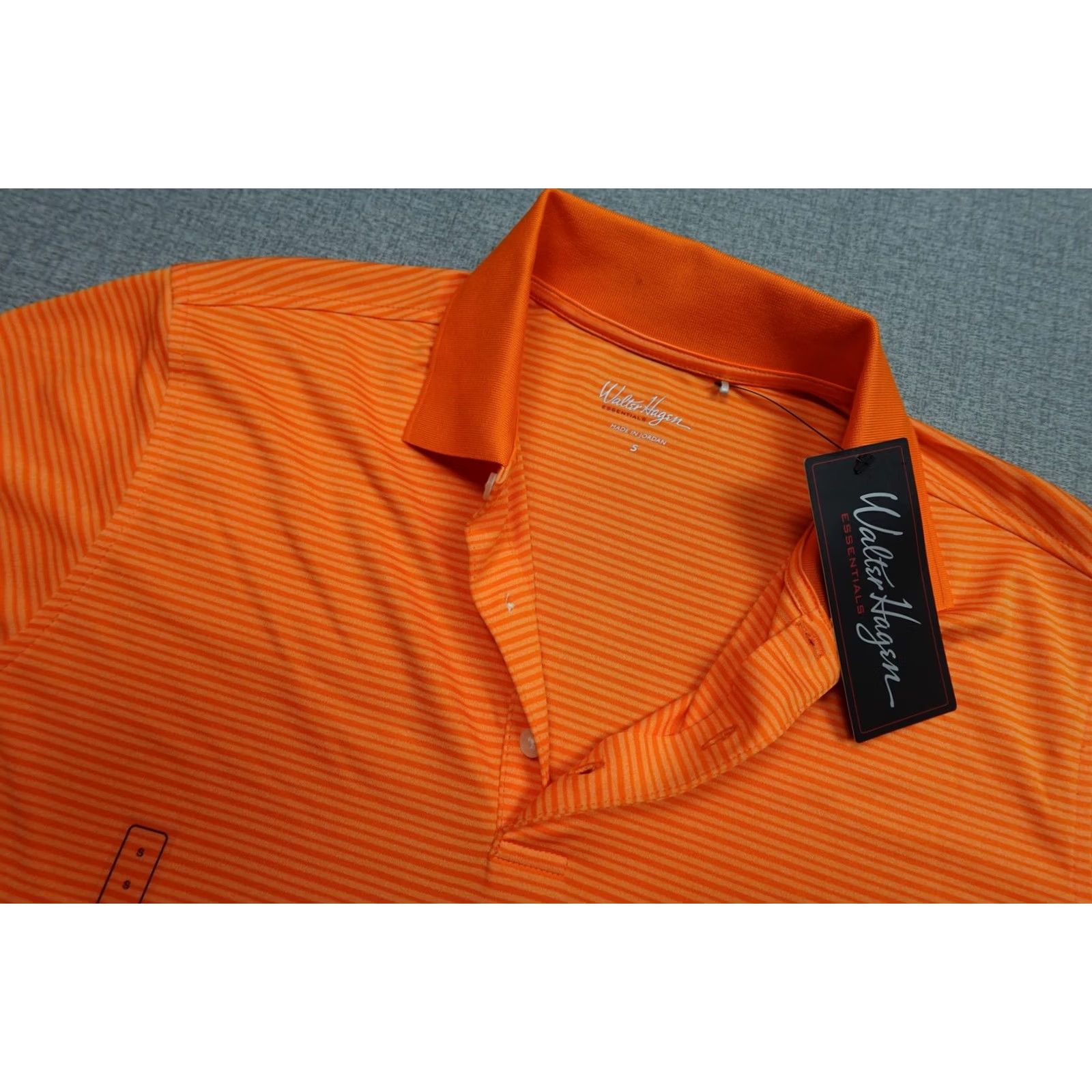 Vintage Walter Hagen Essentials Polo Mens Small Orange Stripe Golf Moisture Wicking NWT Size US S / EU 44-46 / 1 - 2 Thumbnail
