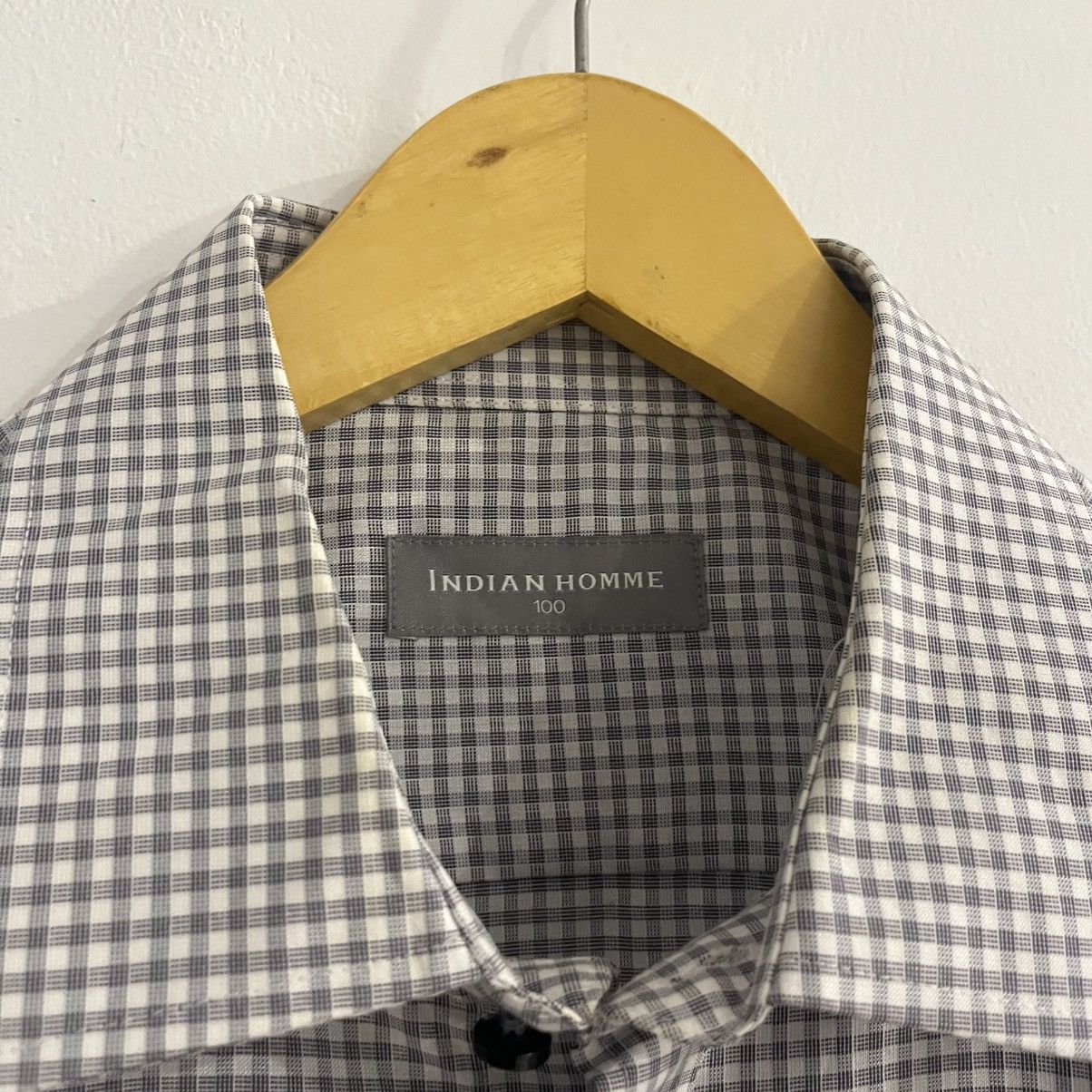 Issey Miyake Indian Homme - Gingham Gray Ss Button Up Shirt Size US L / EU 52-54 / 3 - 4 Thumbnail