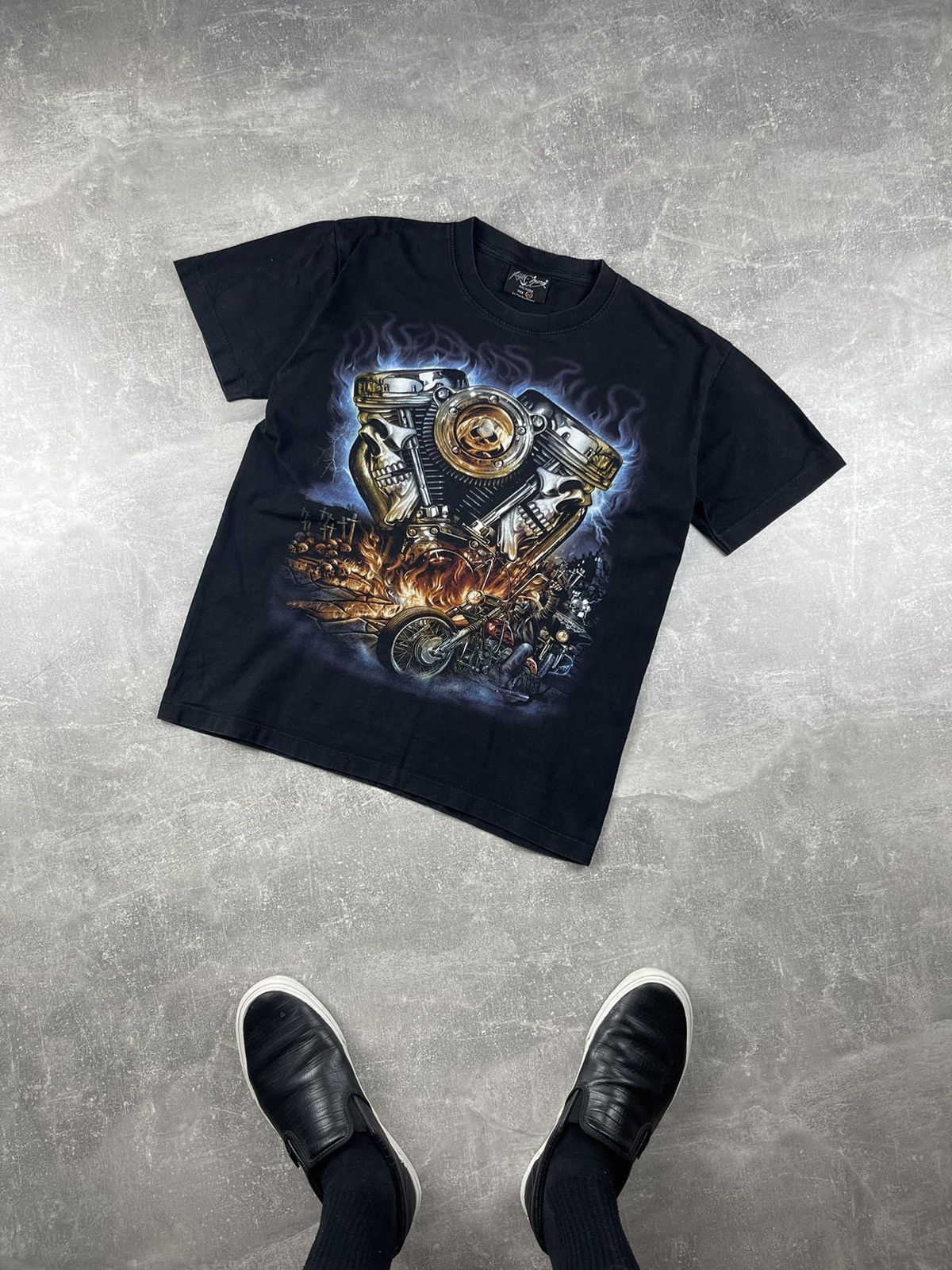 Band Tees × Vintage Vintage 00s Black Demon Biker Devil Rock Cotton Size US M / EU 48-50 / 2 - 1 Thumbnail