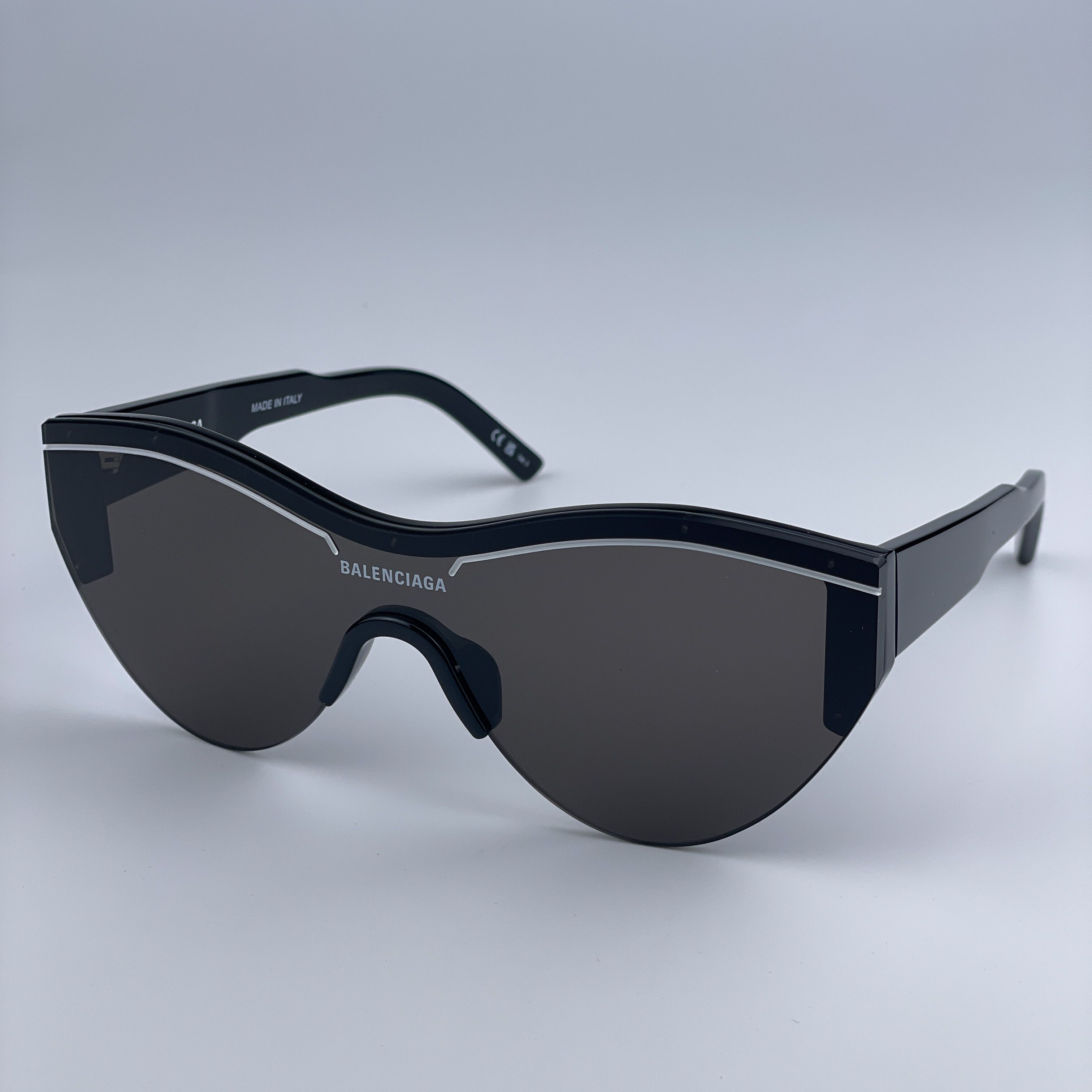 Balenciaga NEW Balenciaga BB0004S 001 Grey Shield Unisex Sunglasses Size ONE SIZE - 4 Thumbnail