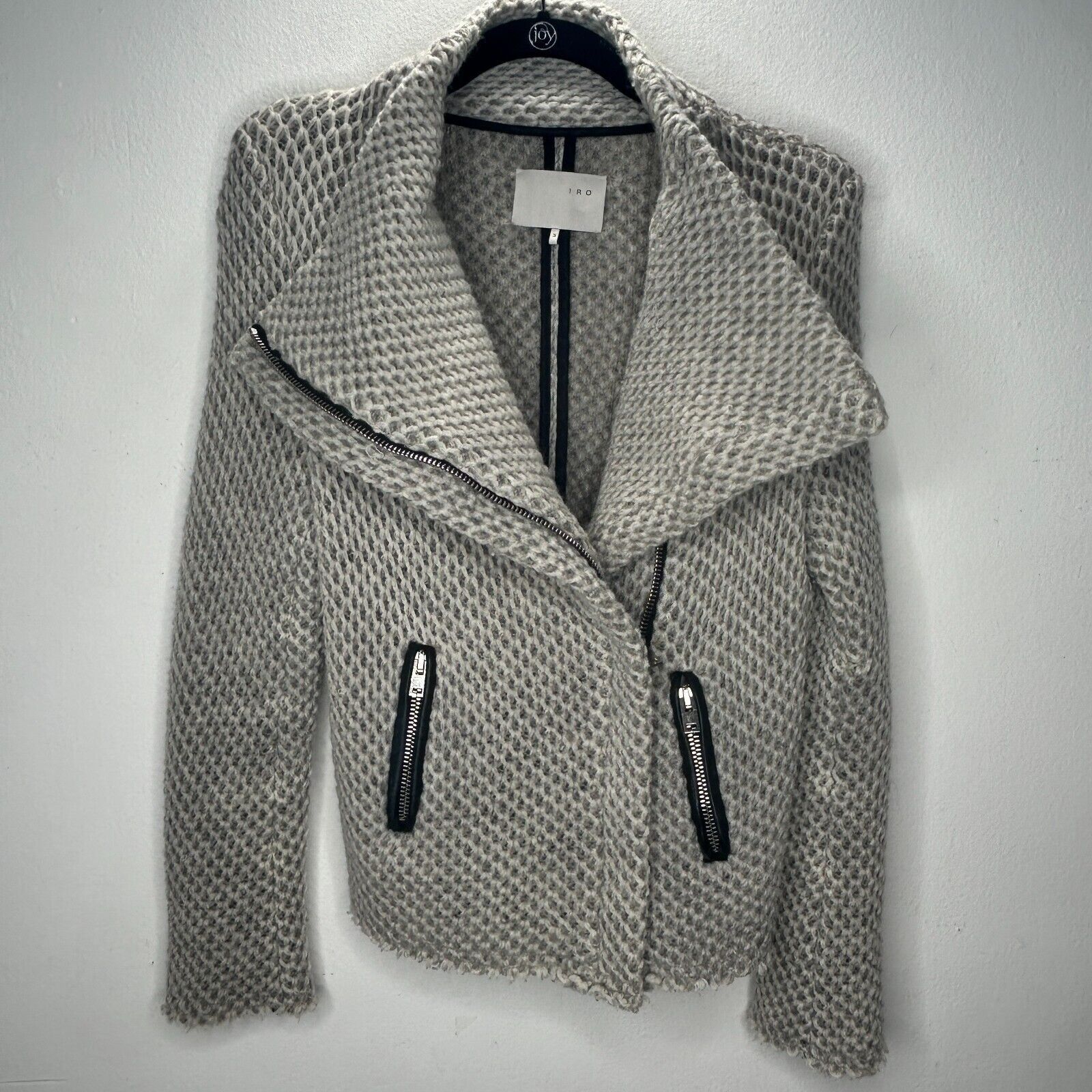 Iro IRO Kristen Taupe Honeycomb Front Zip Long Sleeve Jacket 3 Size S / US 4 / IT 40 - 3 Thumbnail