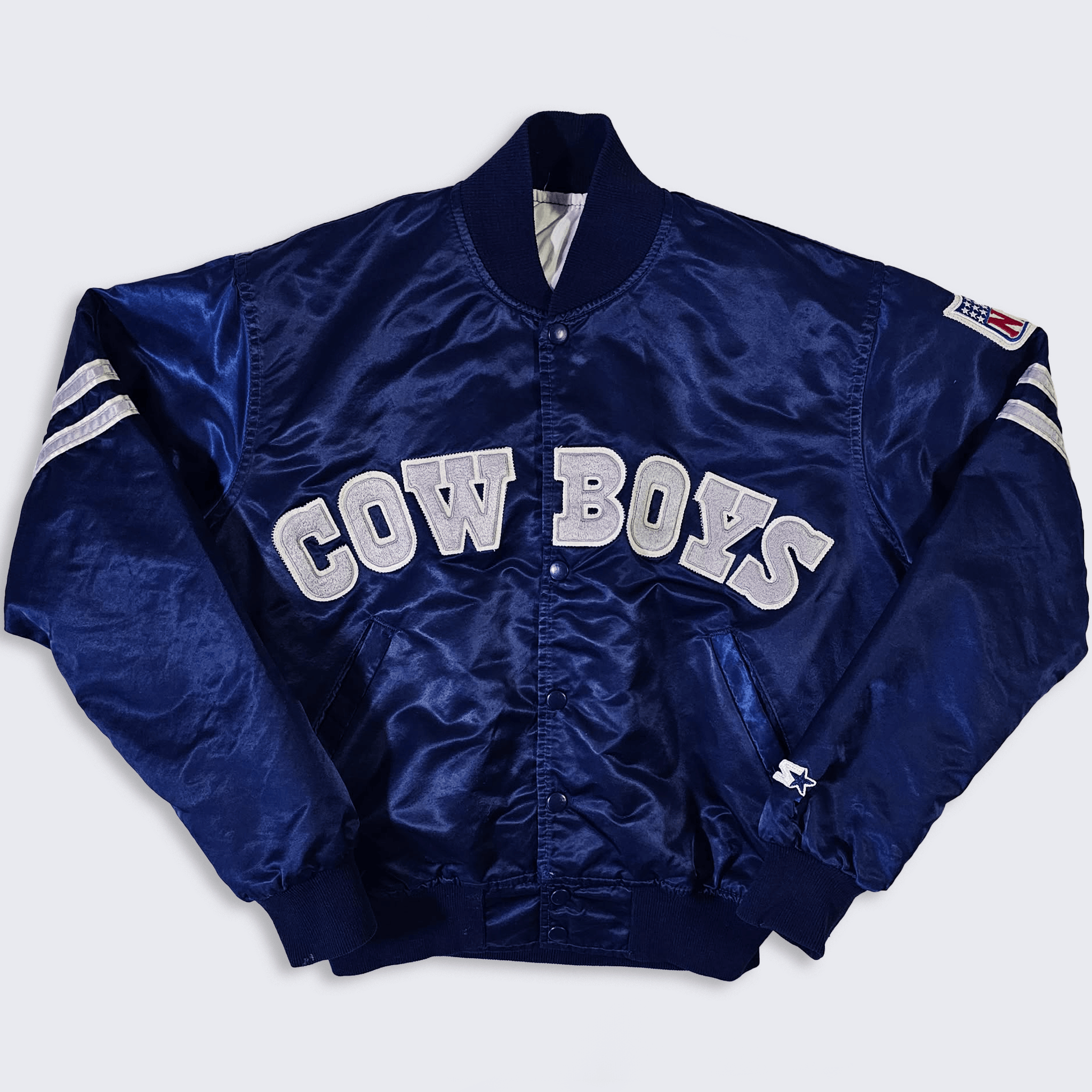 NFL Dallas Cowboys Vintage 80s Starter Satin Bomber Jacket Size US S / EU 44-46 / 1 - 1 Thumbnail