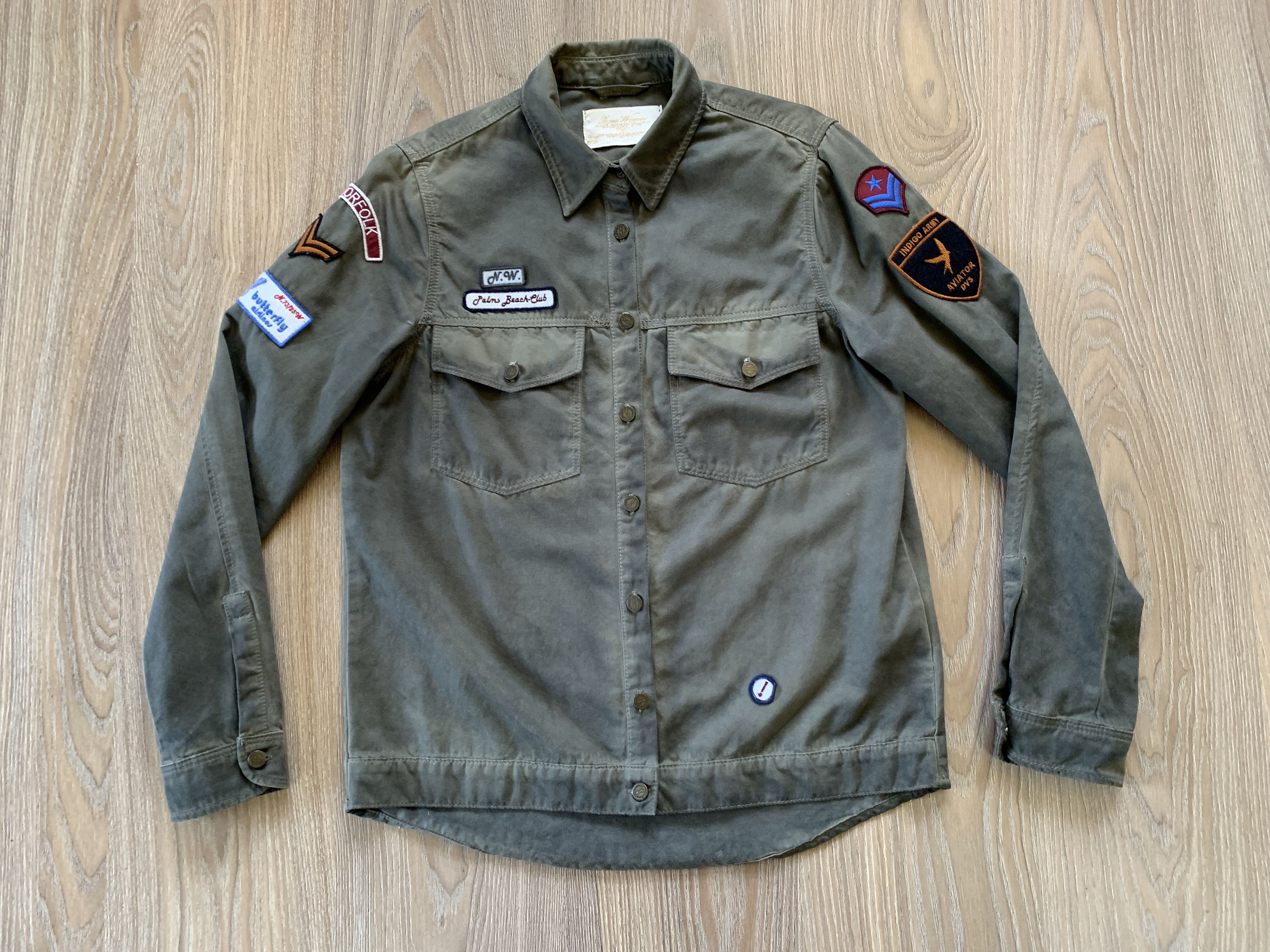 Other Zara Woman Premium Denim Military Patch Olive Green Jacket Size M / US 6-8 / IT 42-44 - 2 Thumbnail