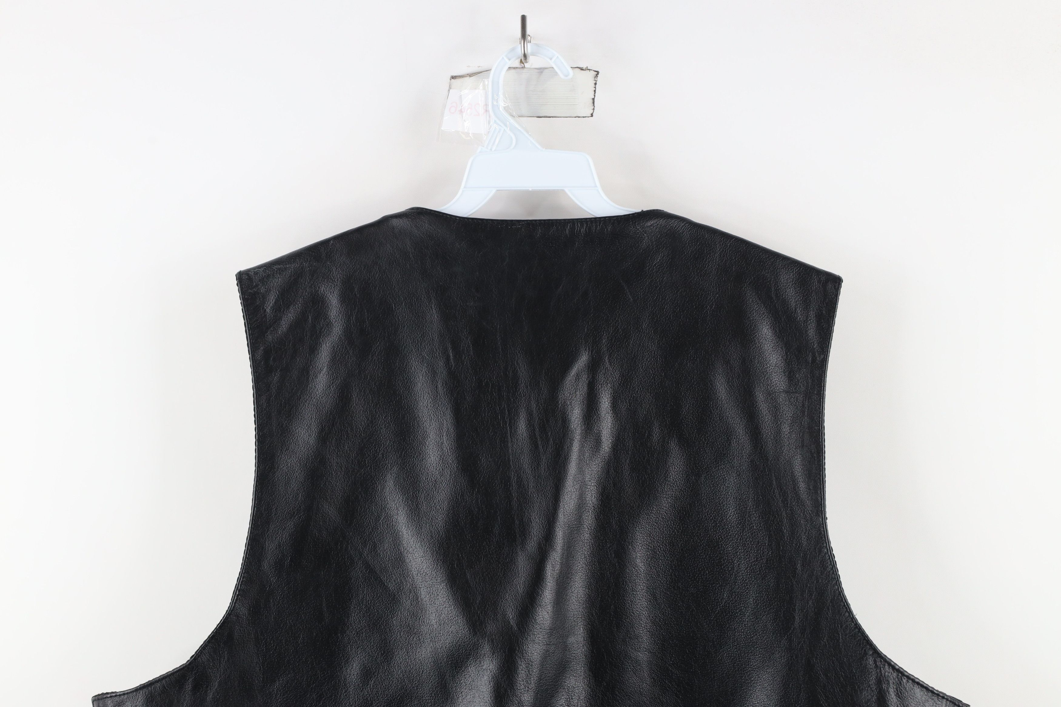 Vintage Vintage 90s Streetwear Leather Motorcycle Vest Jacket Black Size US XXL / EU 58 / 5 - 13 Thumbnail