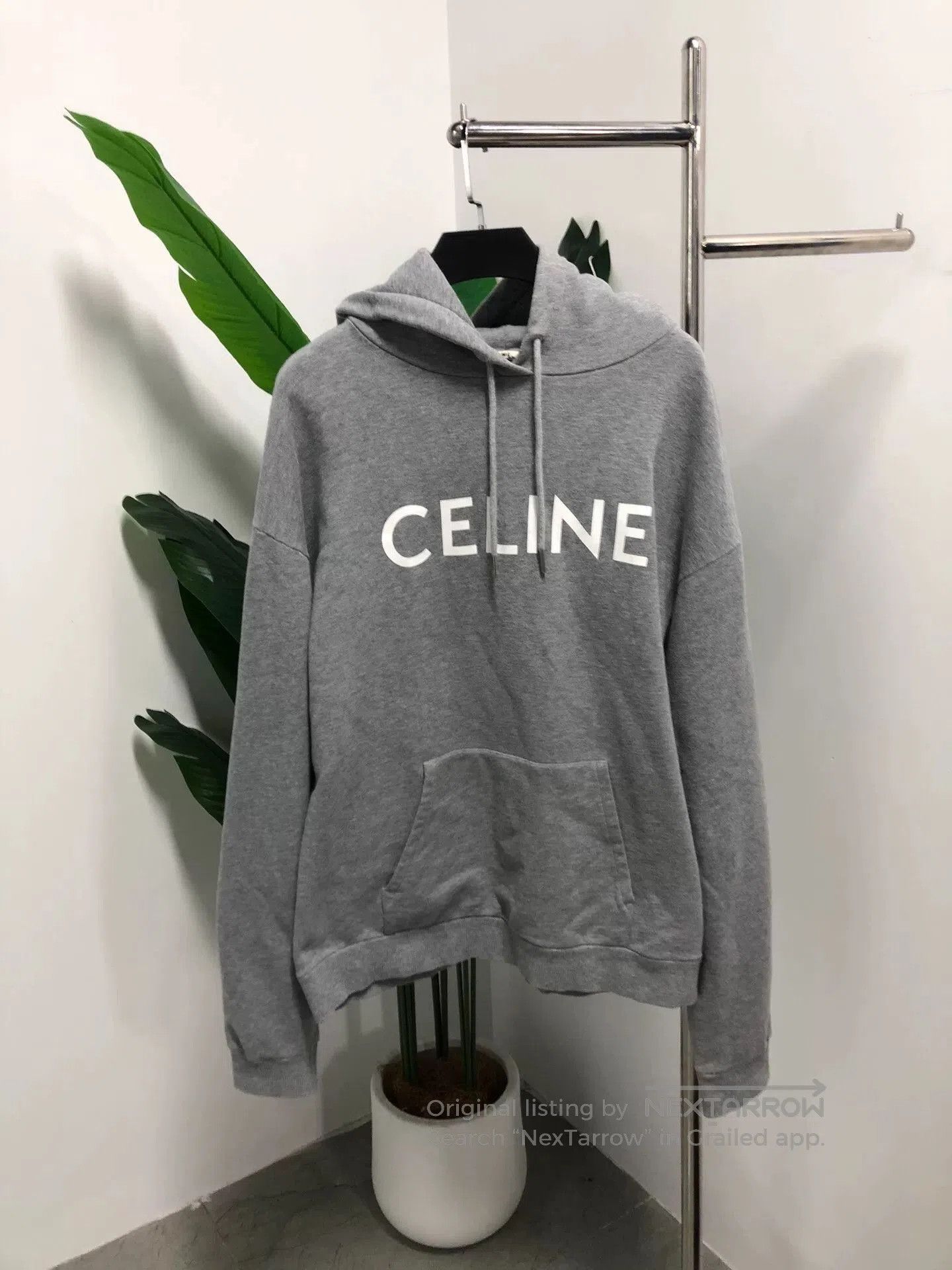 Celine gray logo print long sleeve sweatshirt for men. Size US XL / EU 56 / 4 - 1 Thumbnail
