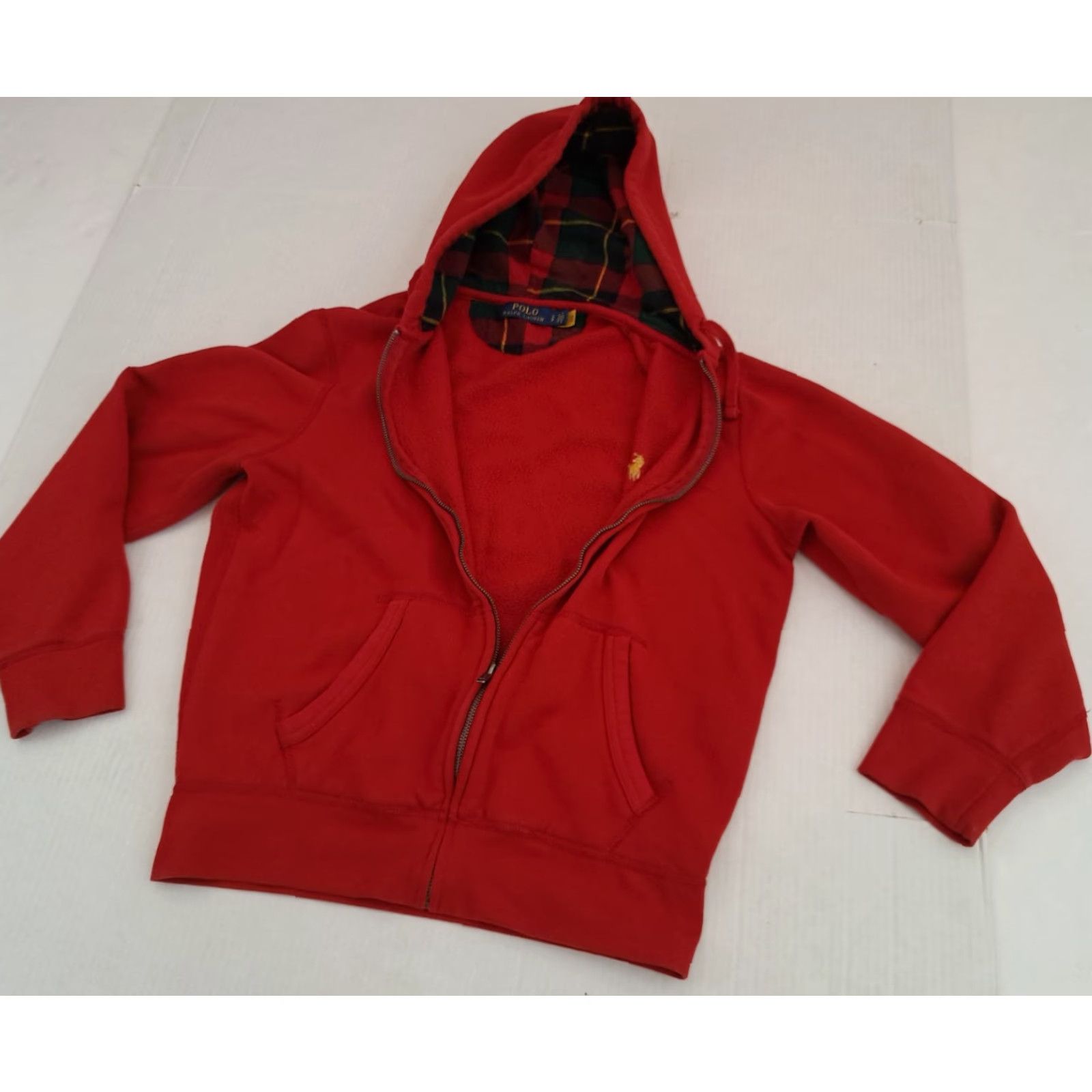 Polo Ralph Lauren VINTAGE Polo Ralph Lauren Full Zip Red Hooded Jacket Woman XS Regular Sweatshirt Winter Spring Outdoor Size S / US 4 / IT 40 - 4 Thumbnail