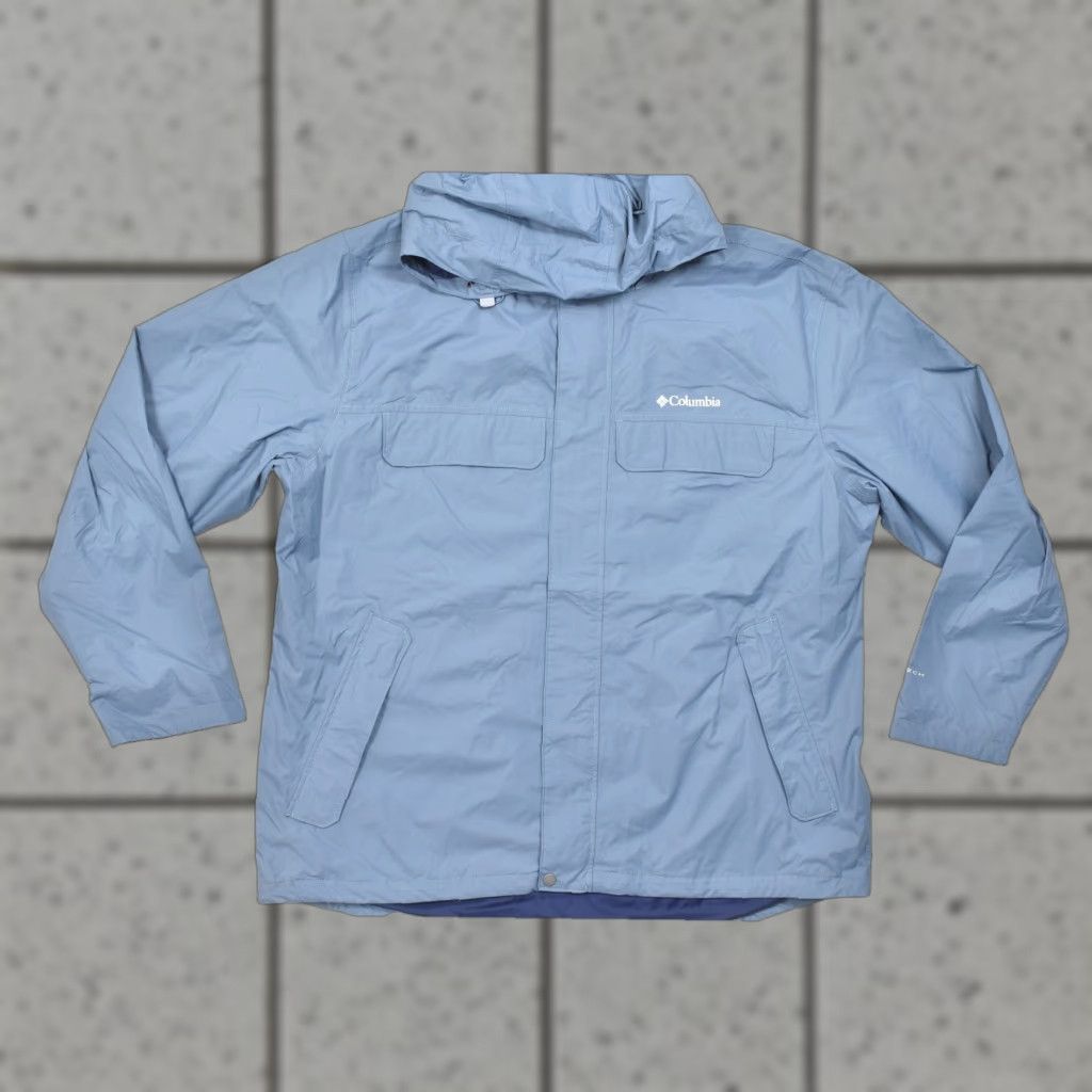 Vintage Columbia Mens XXL Blue Hooded Omni-Tech Waterproof Rain Jacket Shell XM0775 Jacket Mens Outdoor Rain Coat Hooded Waterproof Size US XXL / EU 58 / 5 - 1 Thumbnail