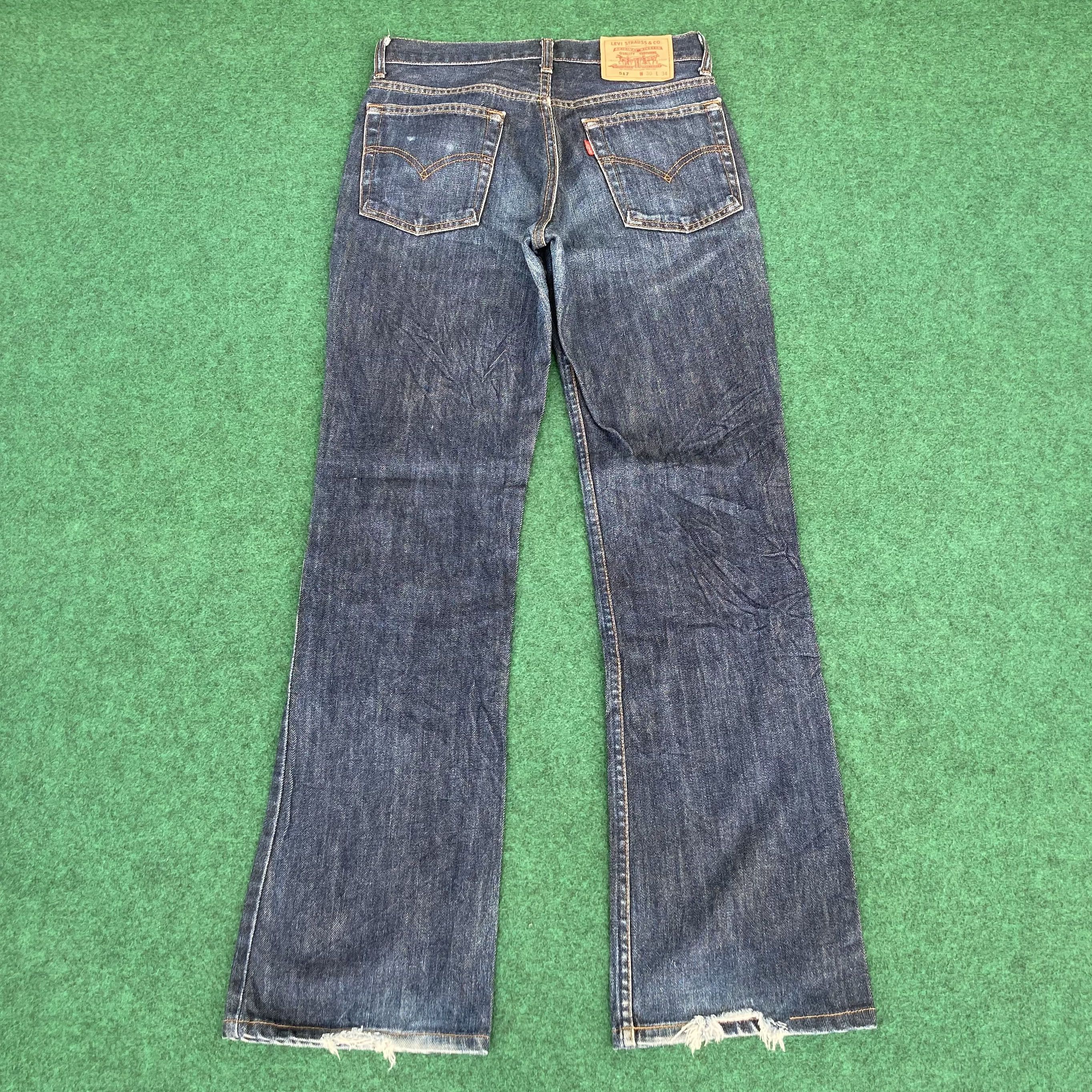 Levi's × Vintage Vtg Levis 517 Ripped Distressed Denim Bootcut Jeans Size US 28 / EU 44 - 11 Thumbnail
