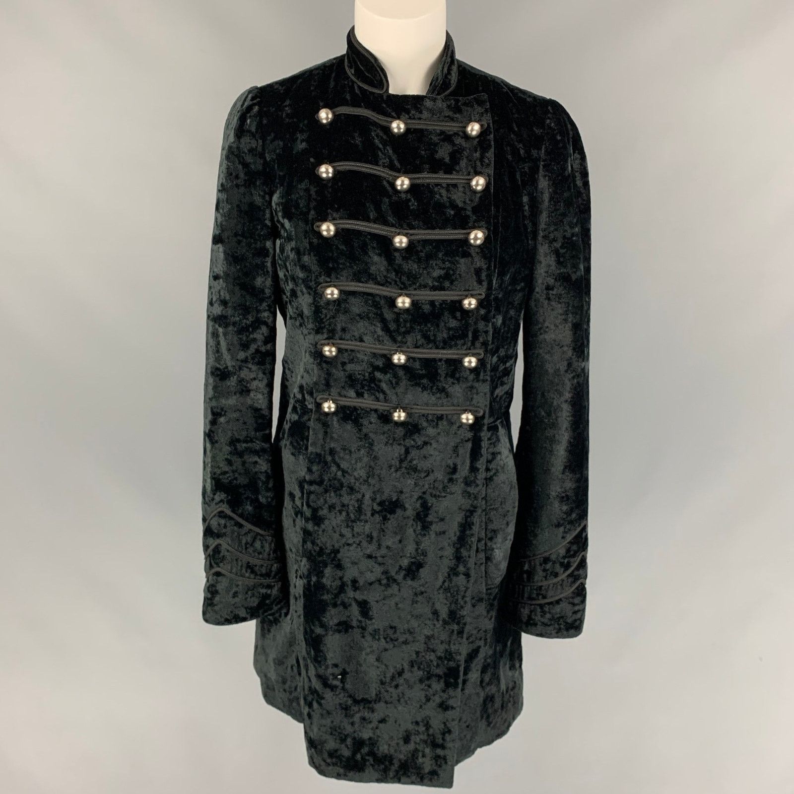 Marc by Marc Jacobs Size M Black Velvet Rayon / Polyester Double Breasted Coat Size M / US 6-8 / IT 42-44 - 1 Thumbnail