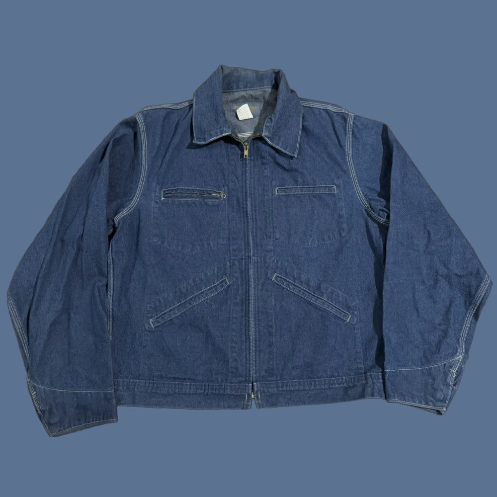 Denime VINTAGE Oshkosh Denim Chore Jacket Indigo Blue Size 40 1970s Workwear Barn Coat Mens / Womens Size US XXS / EU 40 - 1 Thumbnail