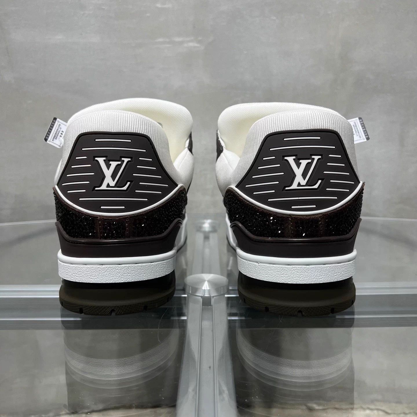 Louis Vuitton LV Trainer Brown Diamond-Embellished UK10 (44) Size US 11 / EU 44 - 6 Thumbnail