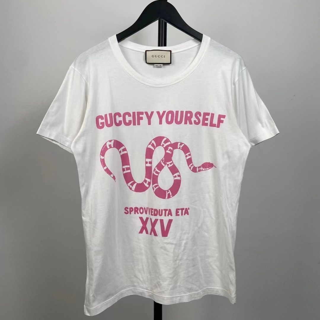 Gucci Gucci Pink Snake Short Sleeve Nextarrow-2412 Size US XS / EU 42 / 0 - 1 Thumbnail